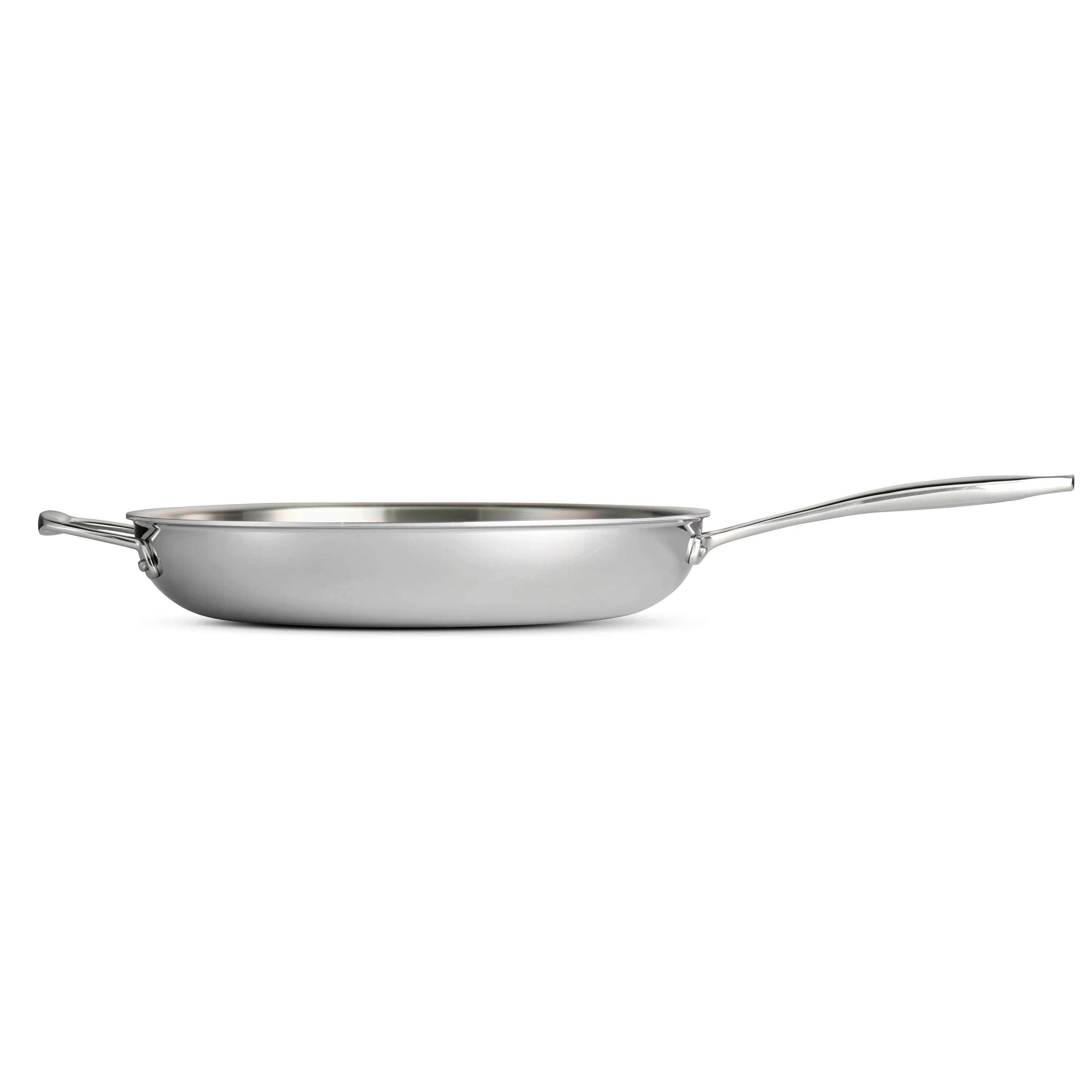 12 Inch Tri-Ply Clad Stainless Steel Fry Pan with Helper Handle - Image 3