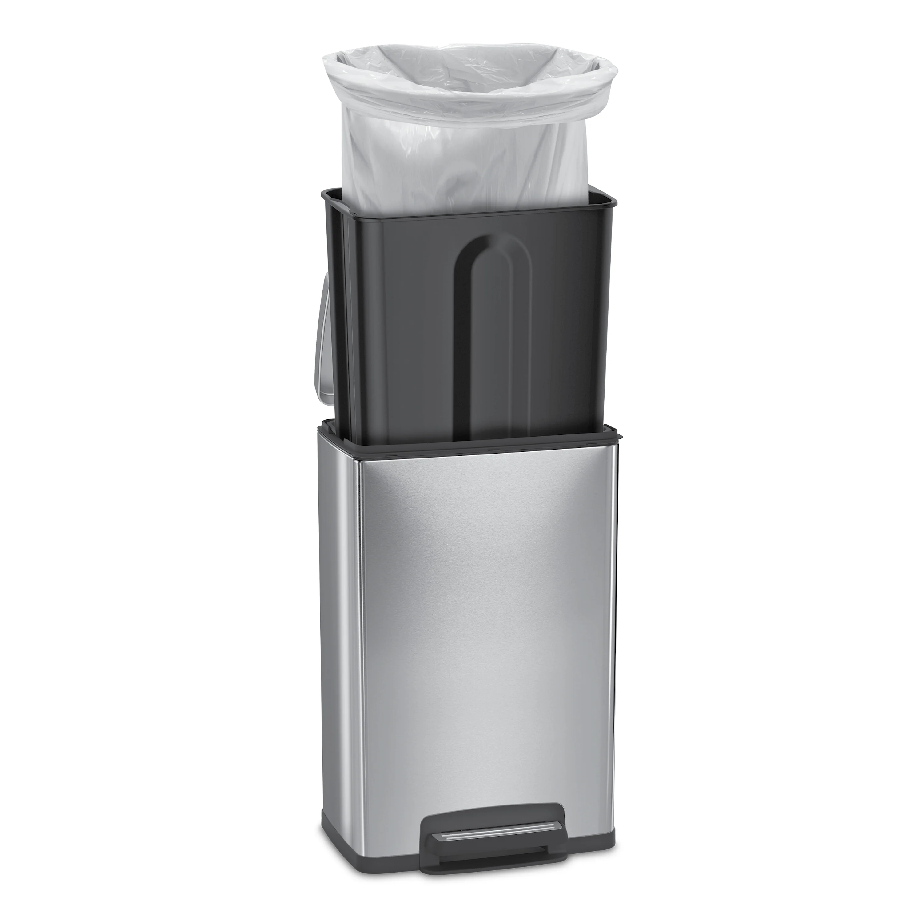 13 Gallon Step Trash Can Rectangle Shape - Stainless Steel - Image 3