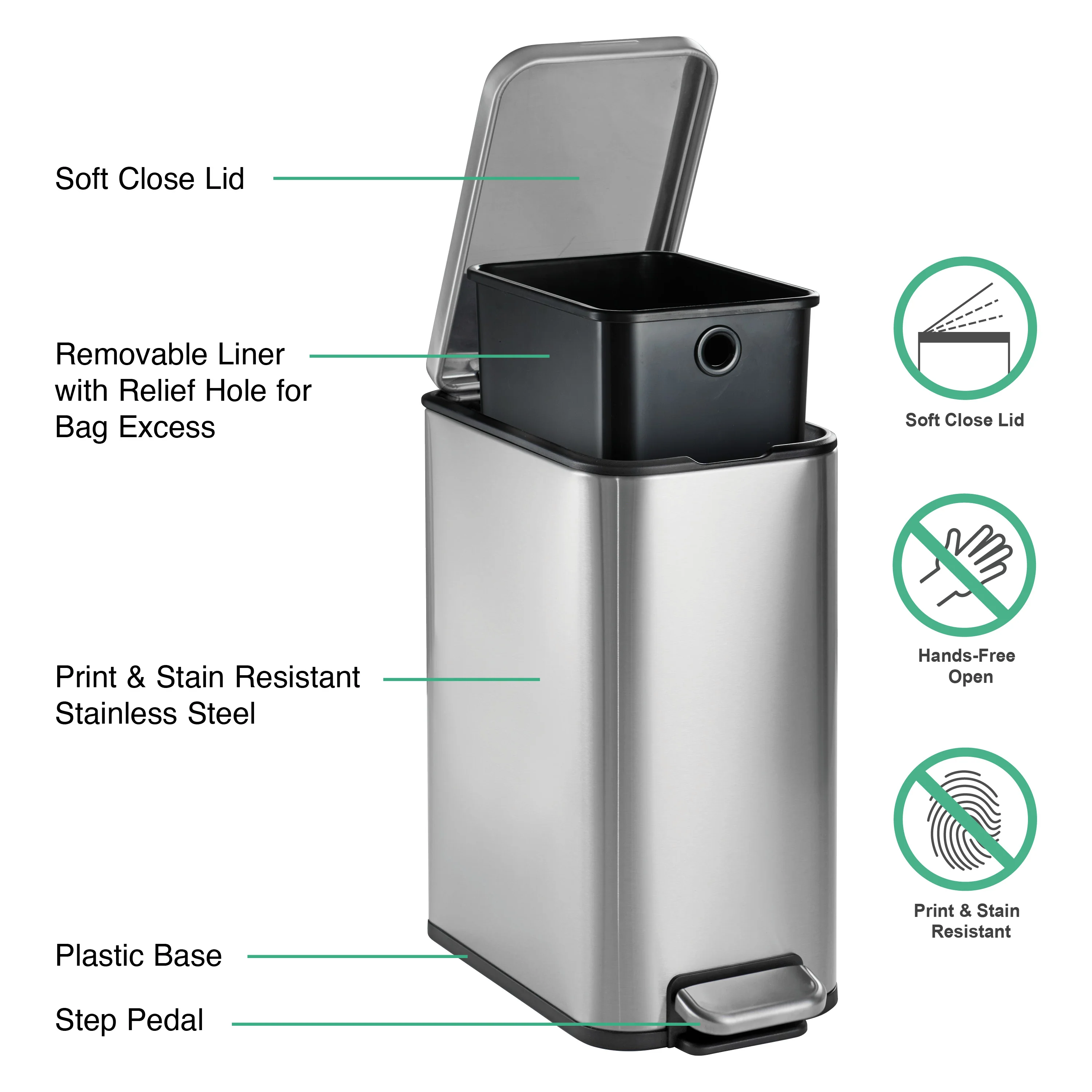2 Gallon Step Trash Cans - 2 Pack - Image 8