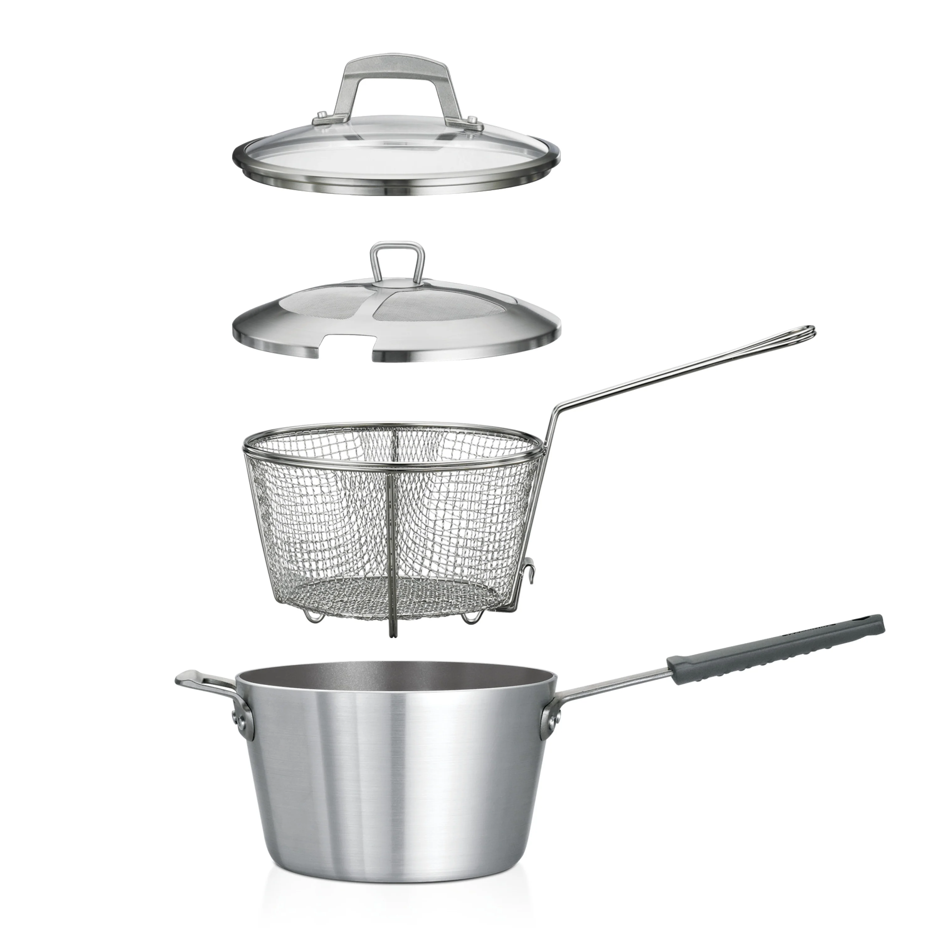 5.5 Quart Aluminum Nonstick Professional Fusion Covered Deep Fryer - Satin - Image 13