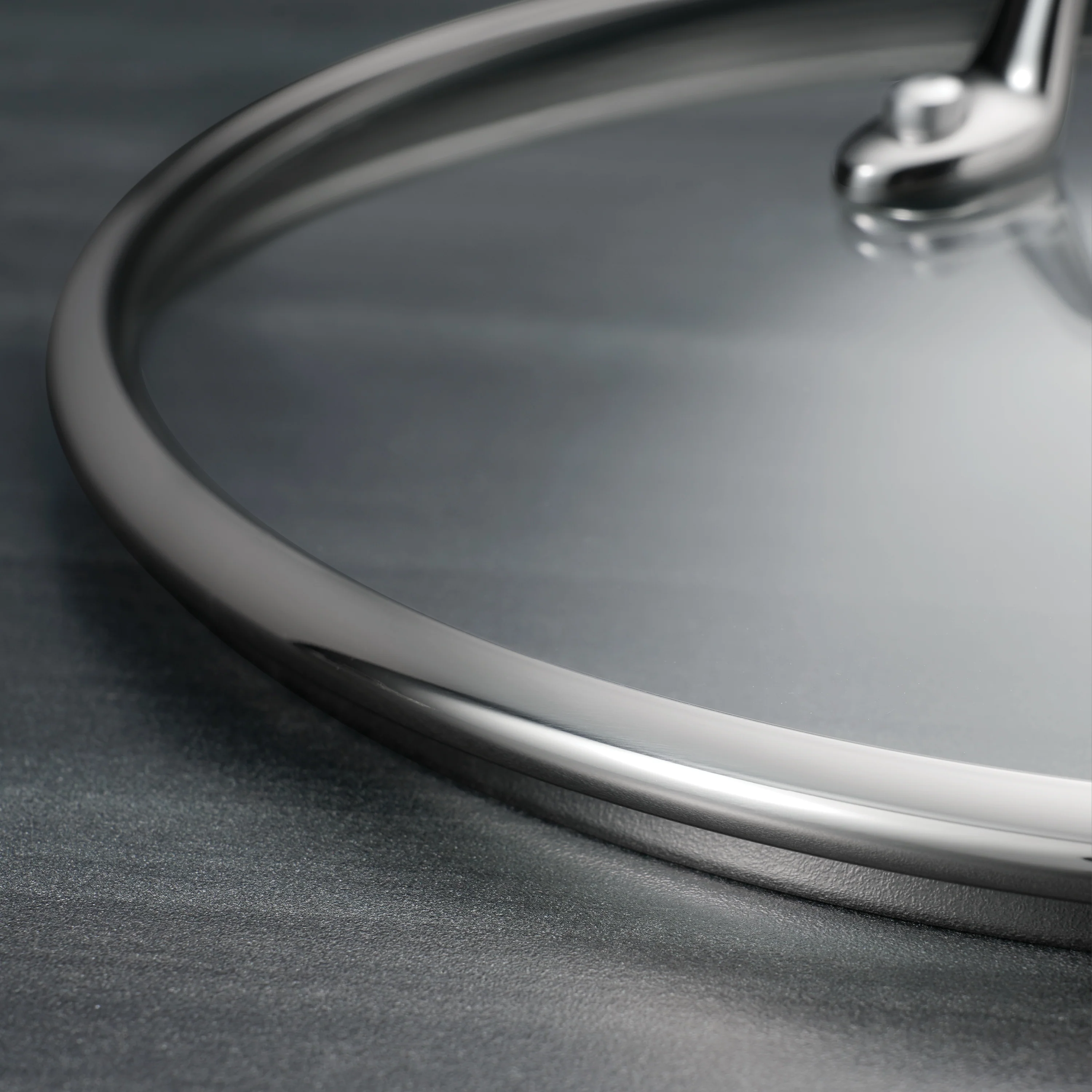 6 Quart Tri-Ply Clad Stainless Steel Covered Deep Saute Pan - Glass Lids - Image 10