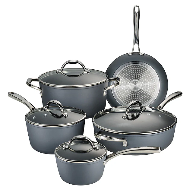 9 Piece Induction Nonstick Cookware Set - Slate Gray - Image 6
