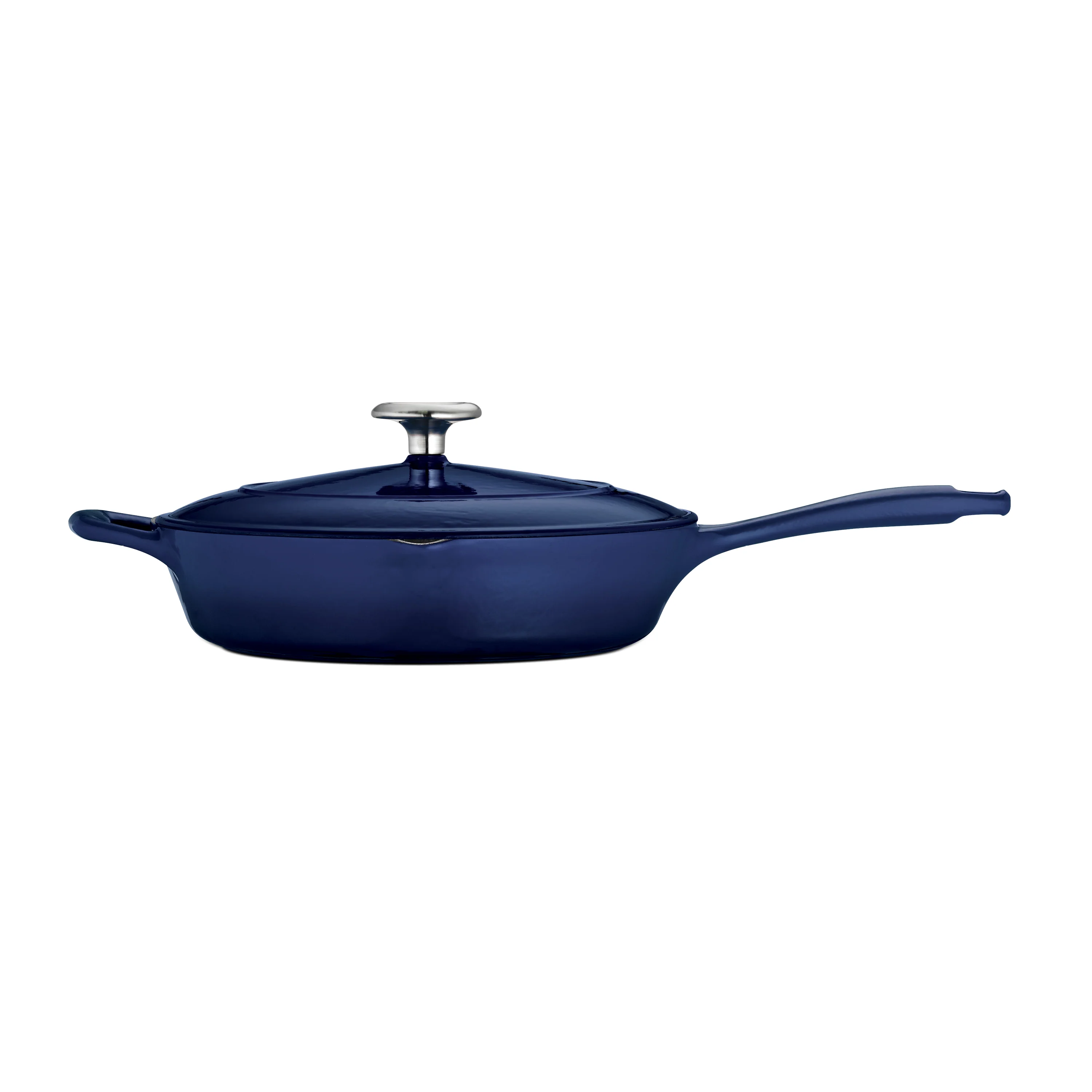 Bestow 10 in Enameled Cast-Iron  Covered Skillet - Gradated Cobalt - Image 4