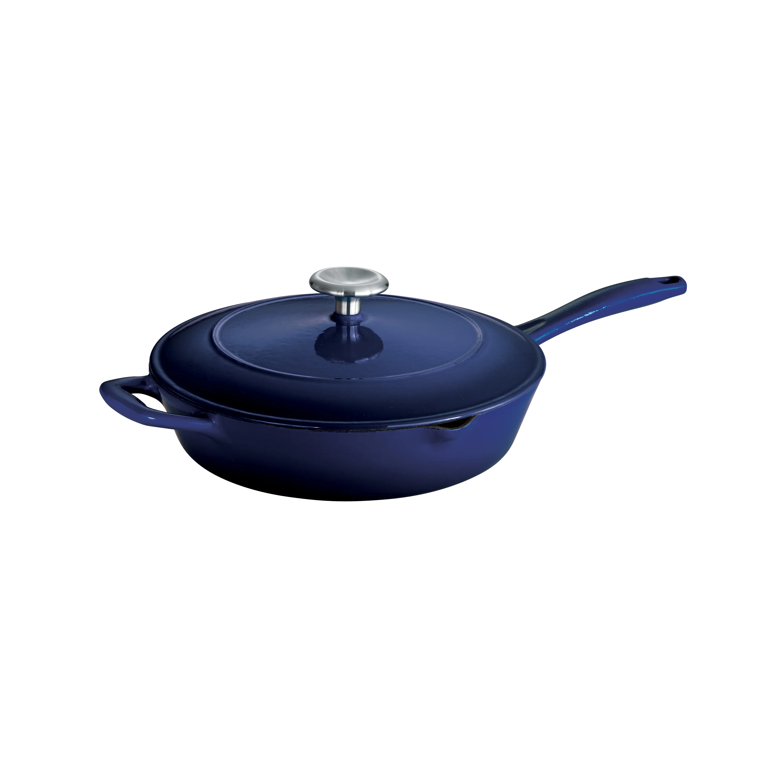 Bestow 10 in Enameled Cast-Iron  Covered Skillet - Gradated Cobalt - Image 7