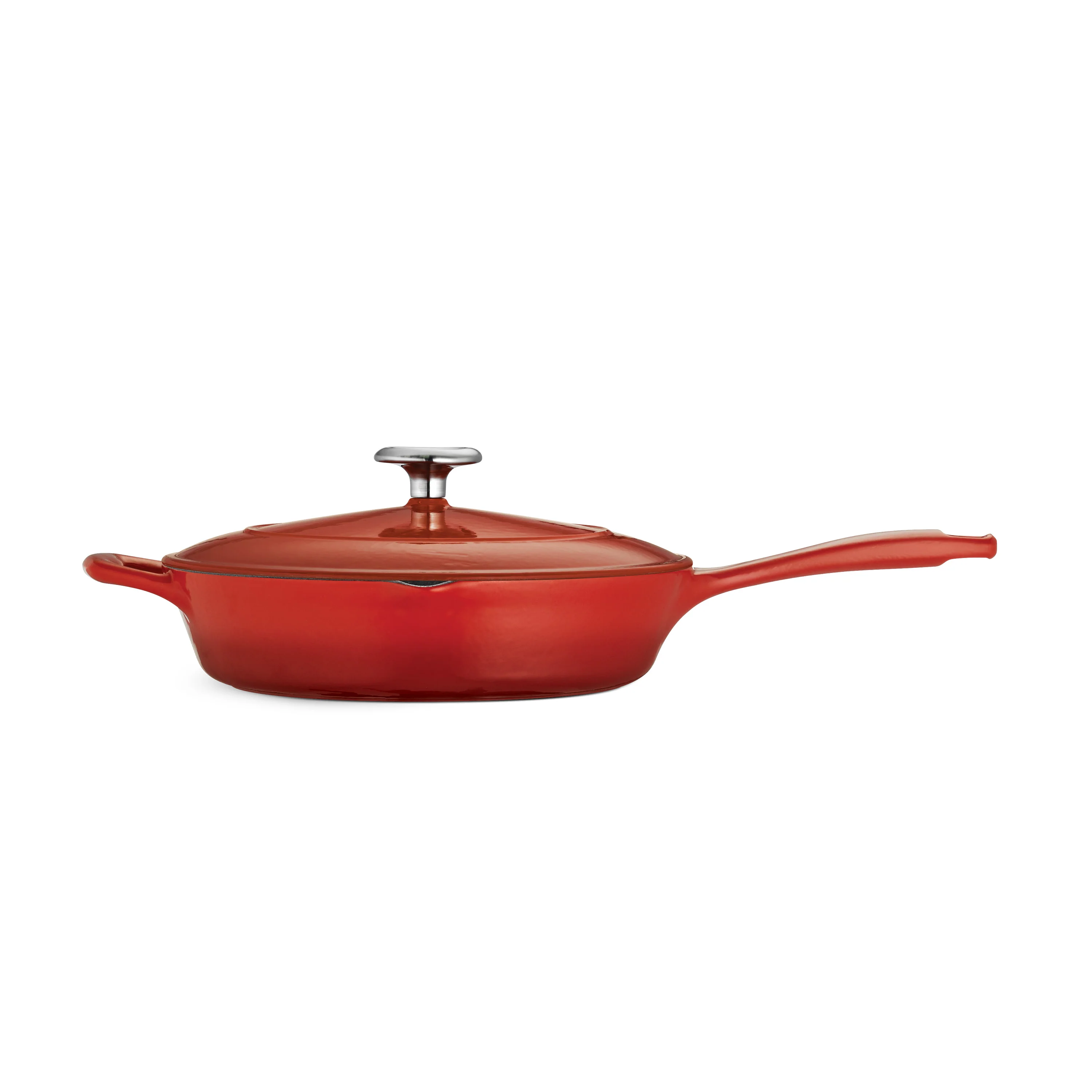 Bestow 10 in Enameled Cast-Iron  Covered Skillet - Gradated Red - Image 5