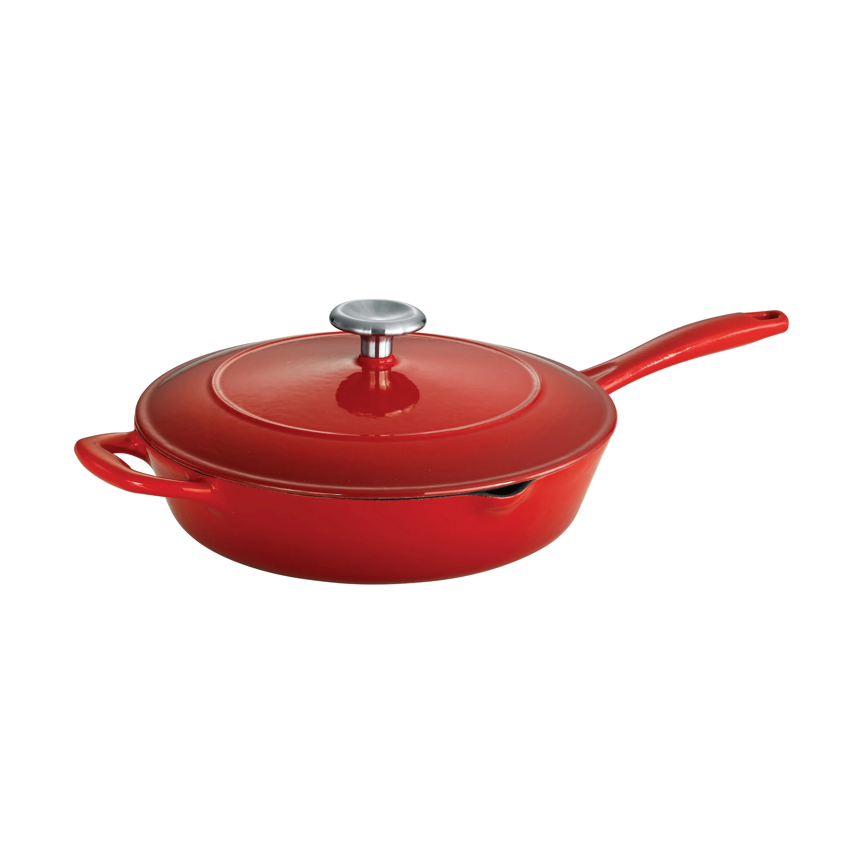Bestow 10 in Enameled Cast-Iron  Covered Skillet - Gradated Red - Image 6