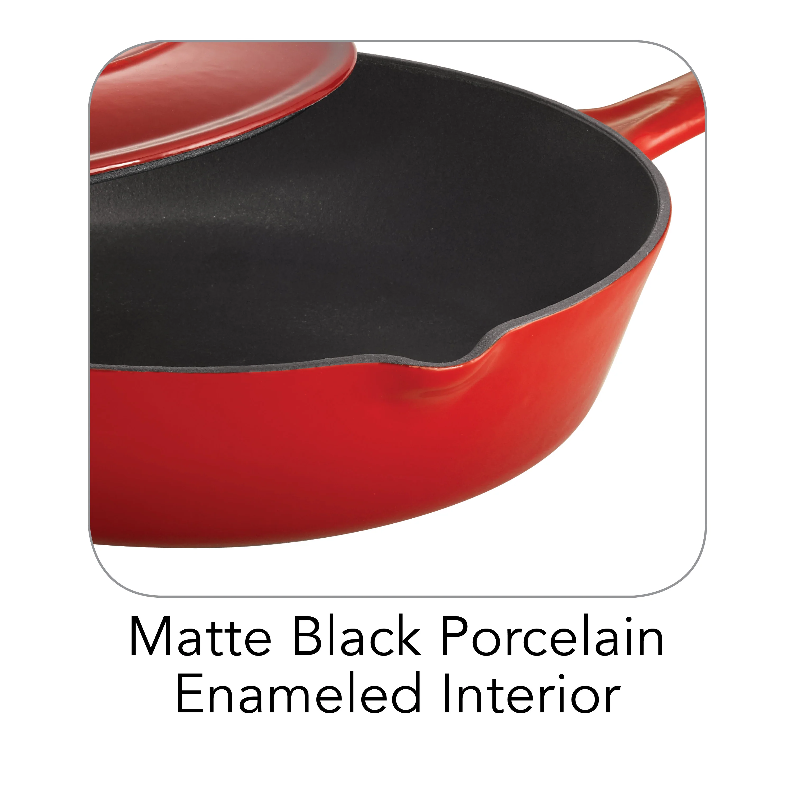 Bestow 10 in Enameled Cast-Iron  Covered Skillet - Gradated Red - Image 7
