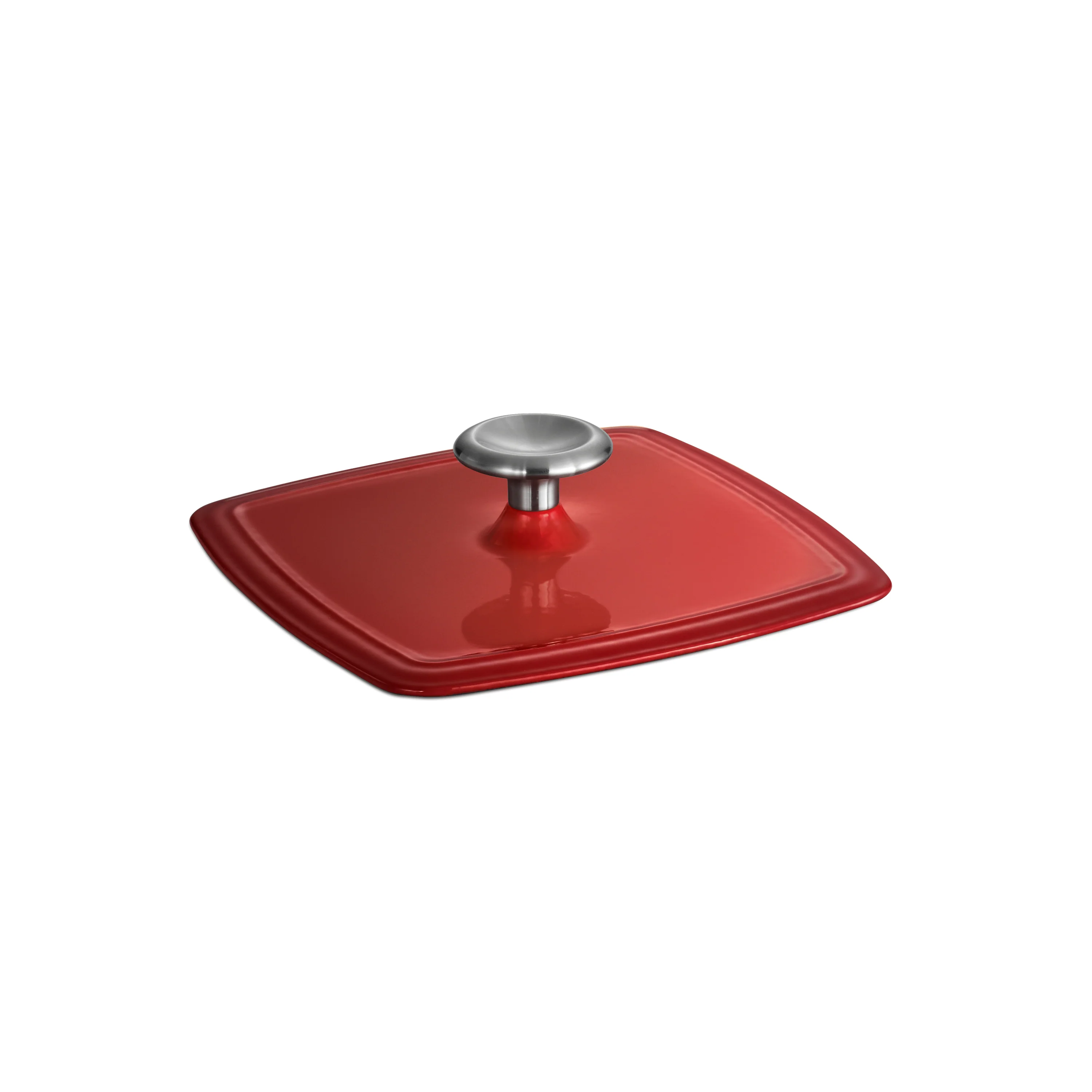 Bestow 11 in Enameled Cast-Iron  Grill Pan with Press - Gradated Red - Image 5