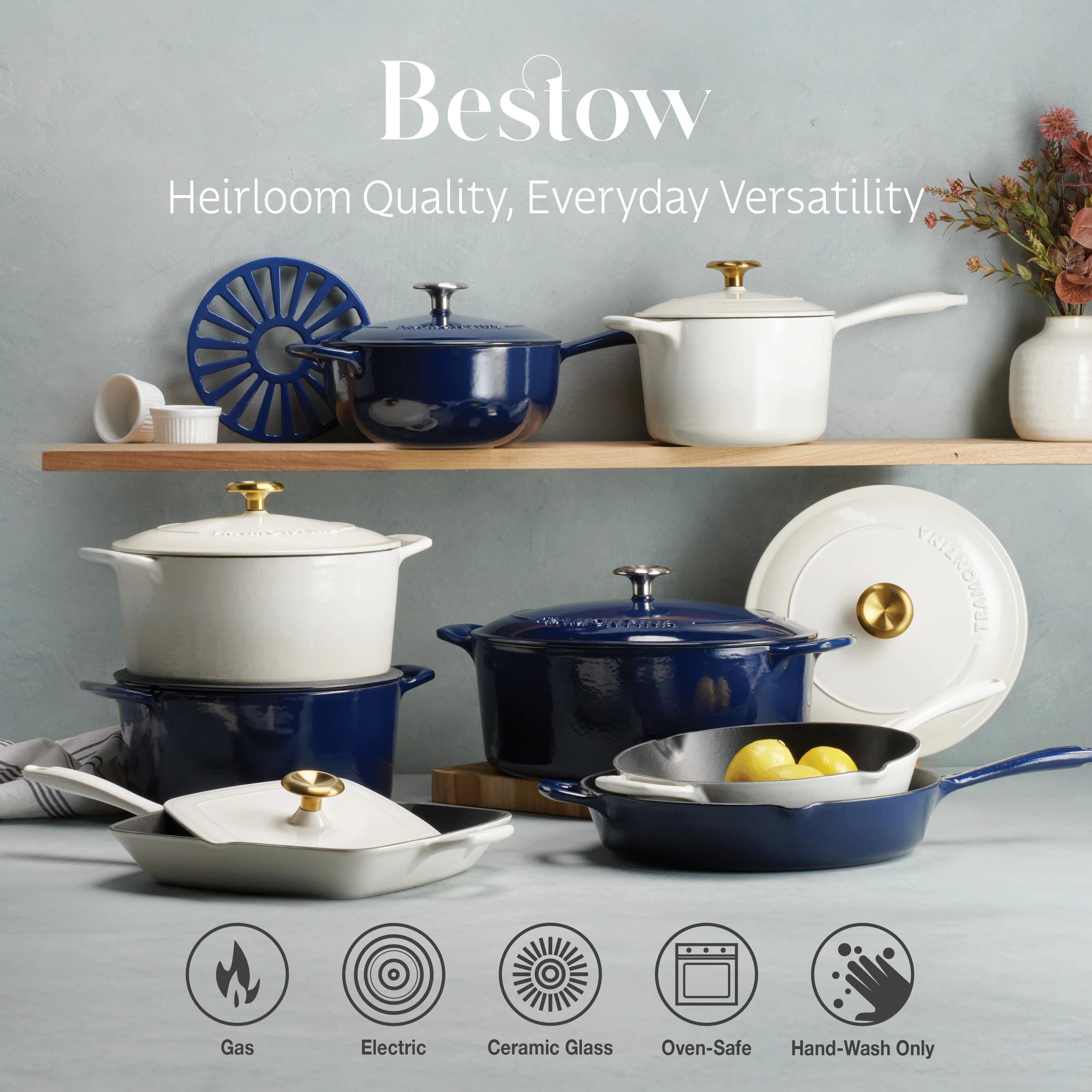 Bestow 5.5 Quart Enameled Cast Iron Covered Round Dutch Oven - Image 5