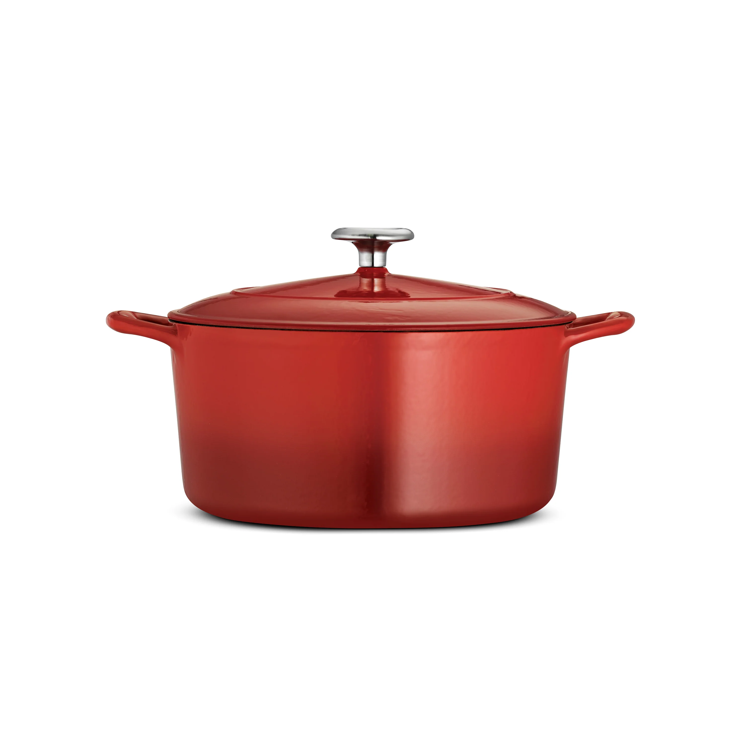 Bestow 5.5 Quart Enameled Cast Iron Covered Round Dutch Oven - Gradated Red - Image 4