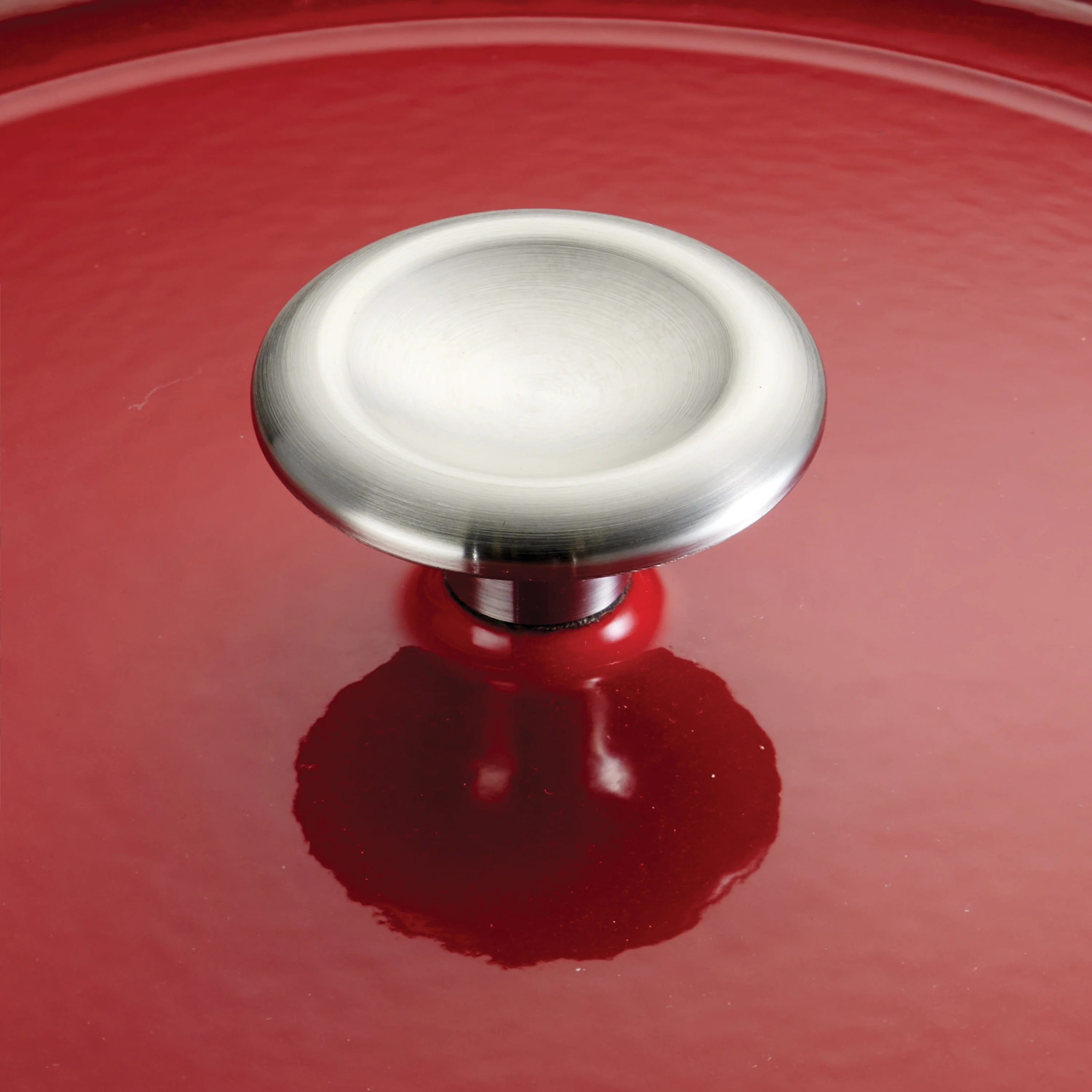 Bestow 5.5 Quart Enameled Cast Iron Covered Round Dutch Oven - Gradated Red - Image 6