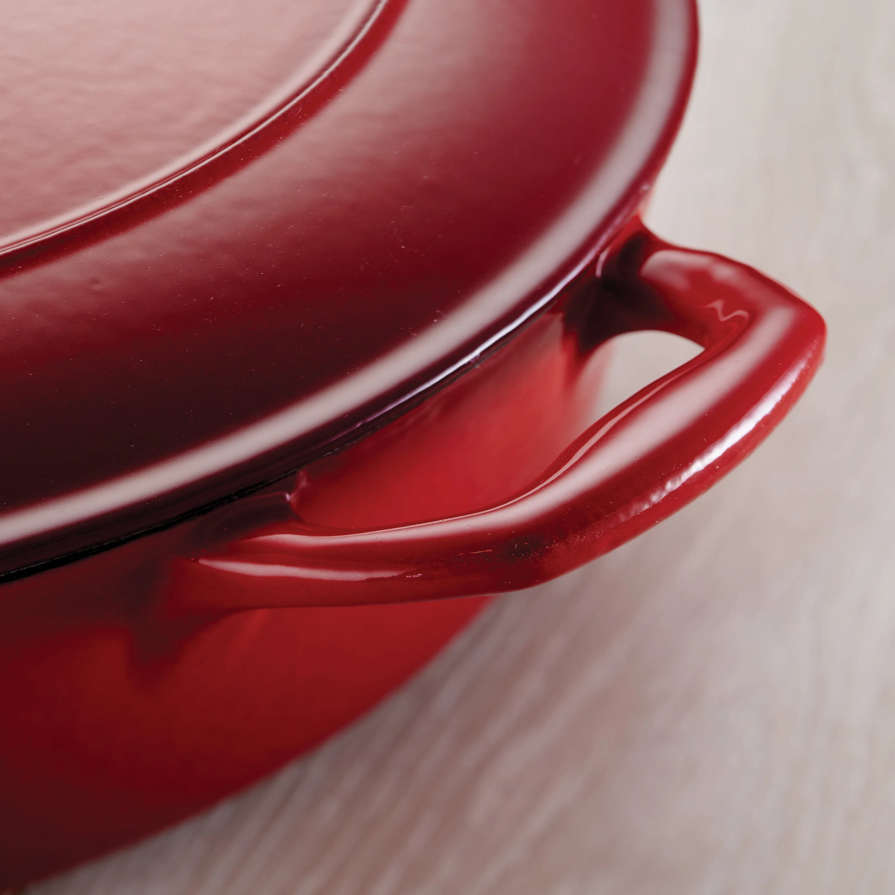 Bestow 5.5 Quart Enameled Cast Iron Covered Round Dutch Oven - Gradated Red - Image 7