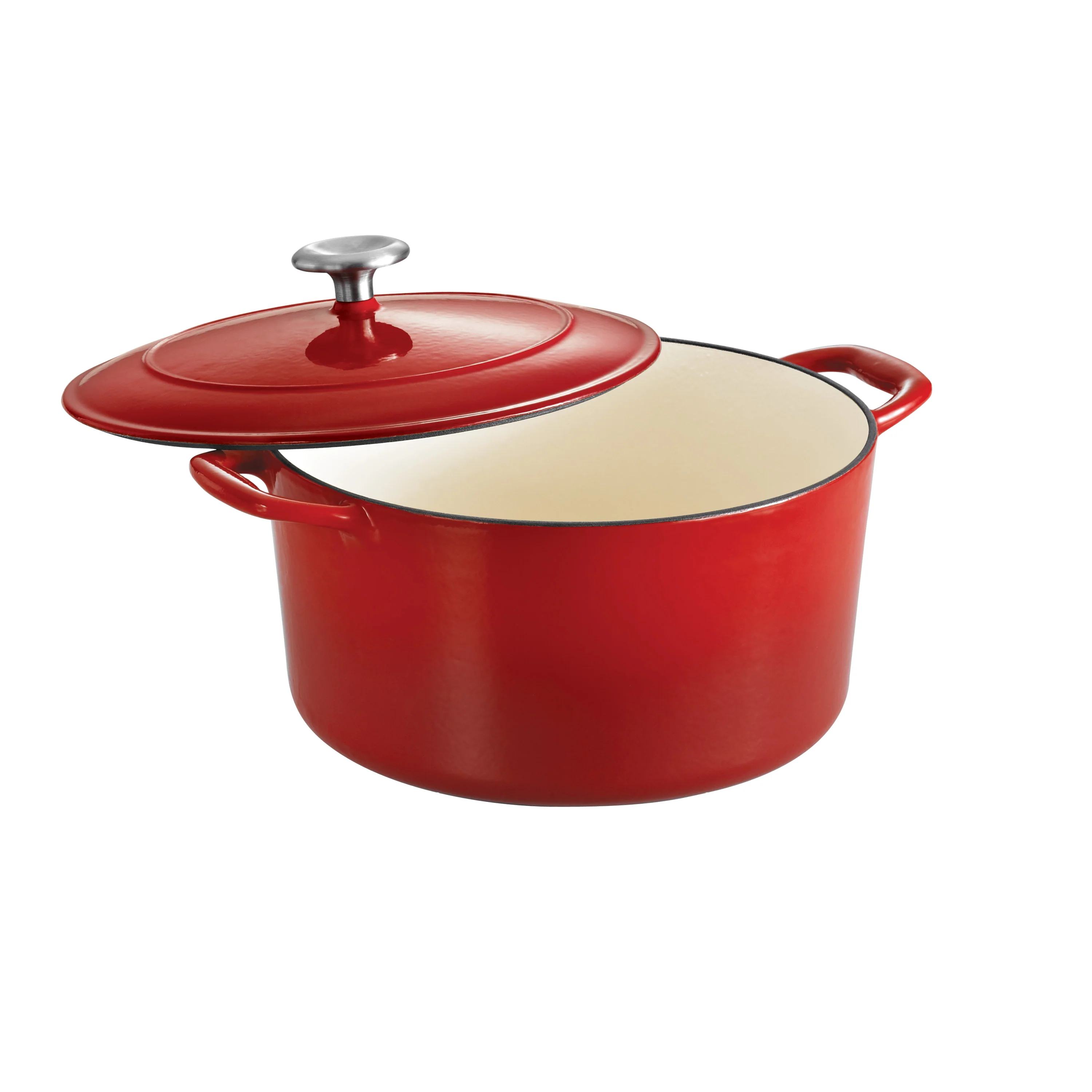 Bestow 6.5 Qt Enameled Cast-Iron  Covered Round Dutch Oven - Gradated Red - Image 3