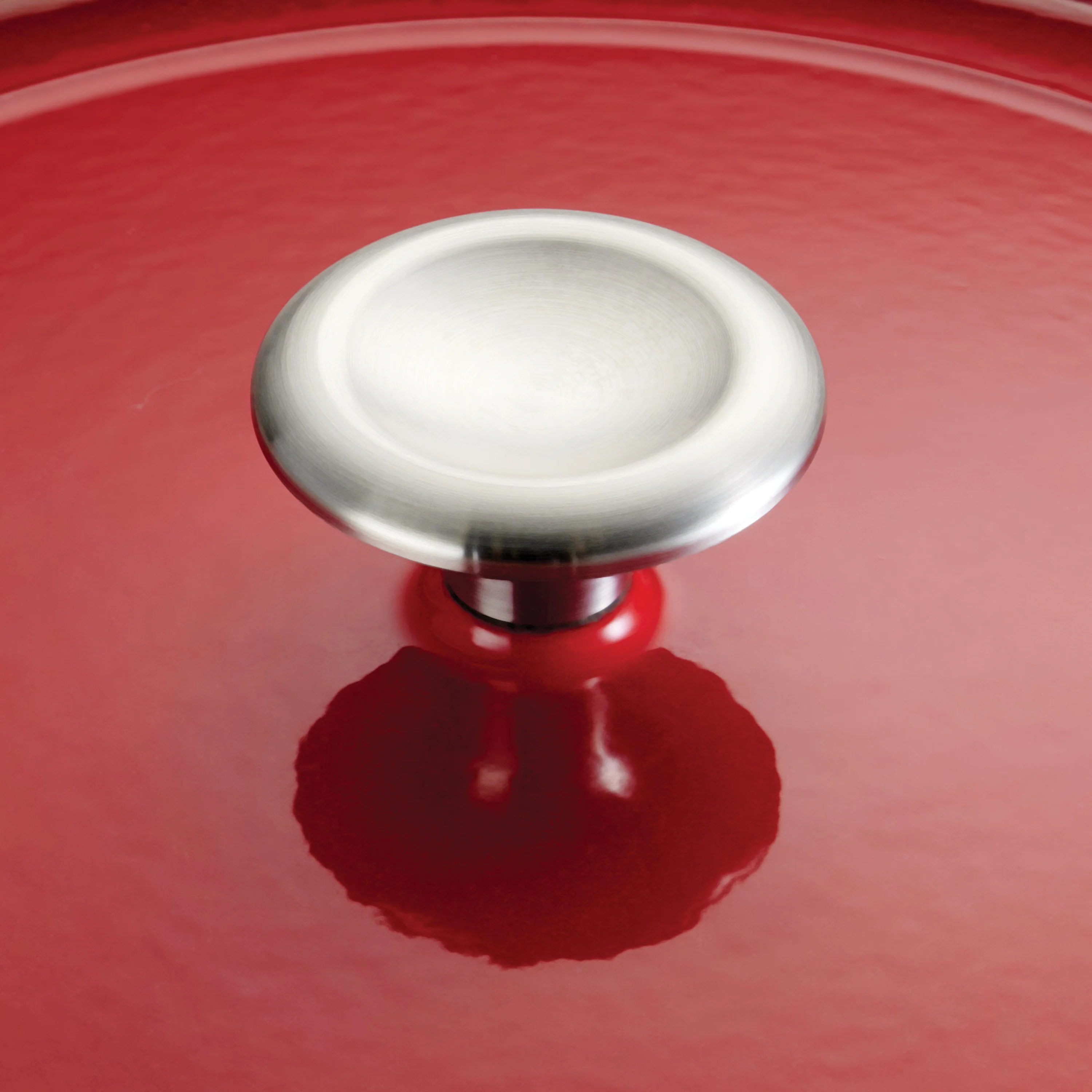 Bestow 6.5 Qt Enameled Cast-Iron  Covered Round Dutch Oven - Gradated Red - Image 6