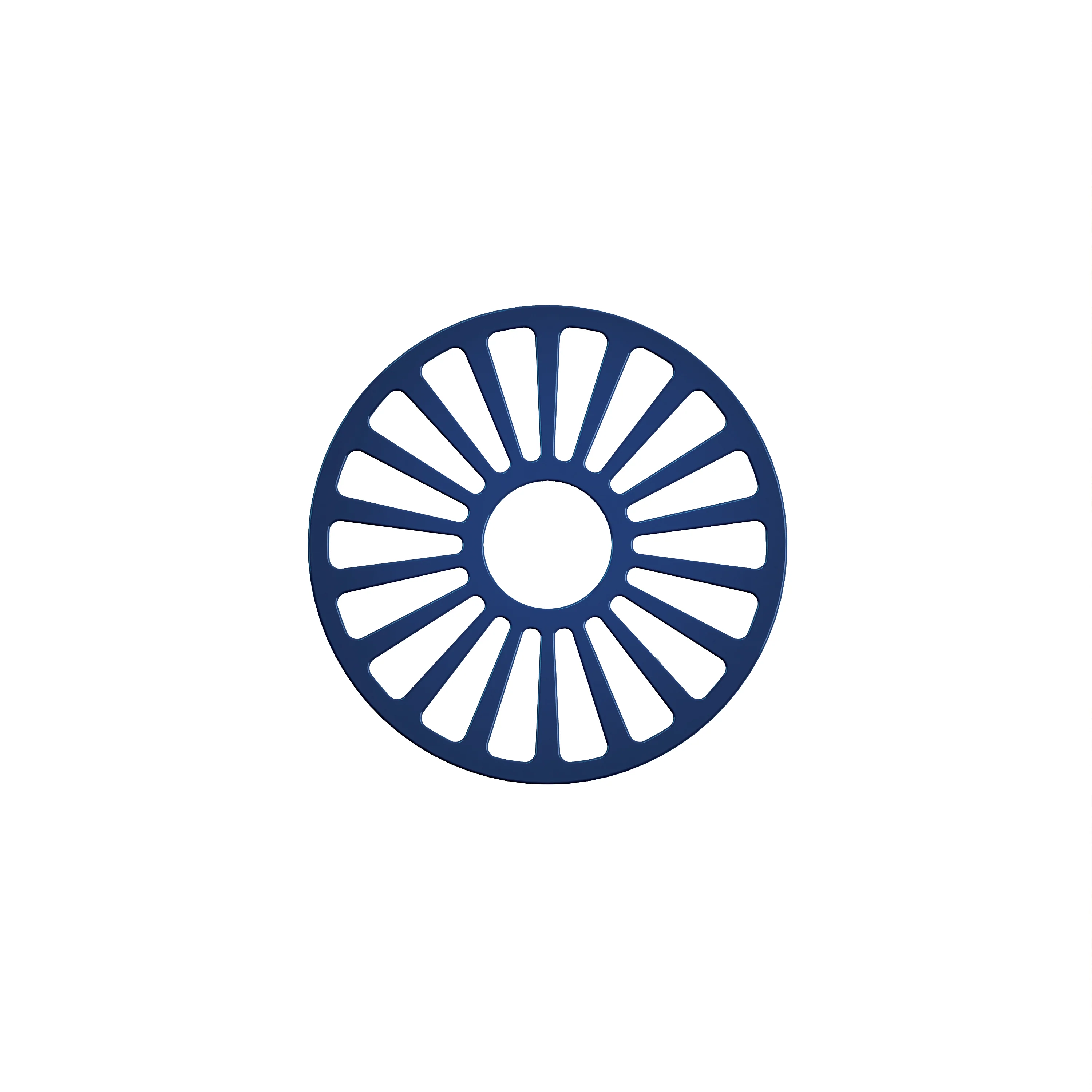 Bestow 7 in Enameled Cast-Iron  Round Trivet - Gradated Cobalt - Image 3