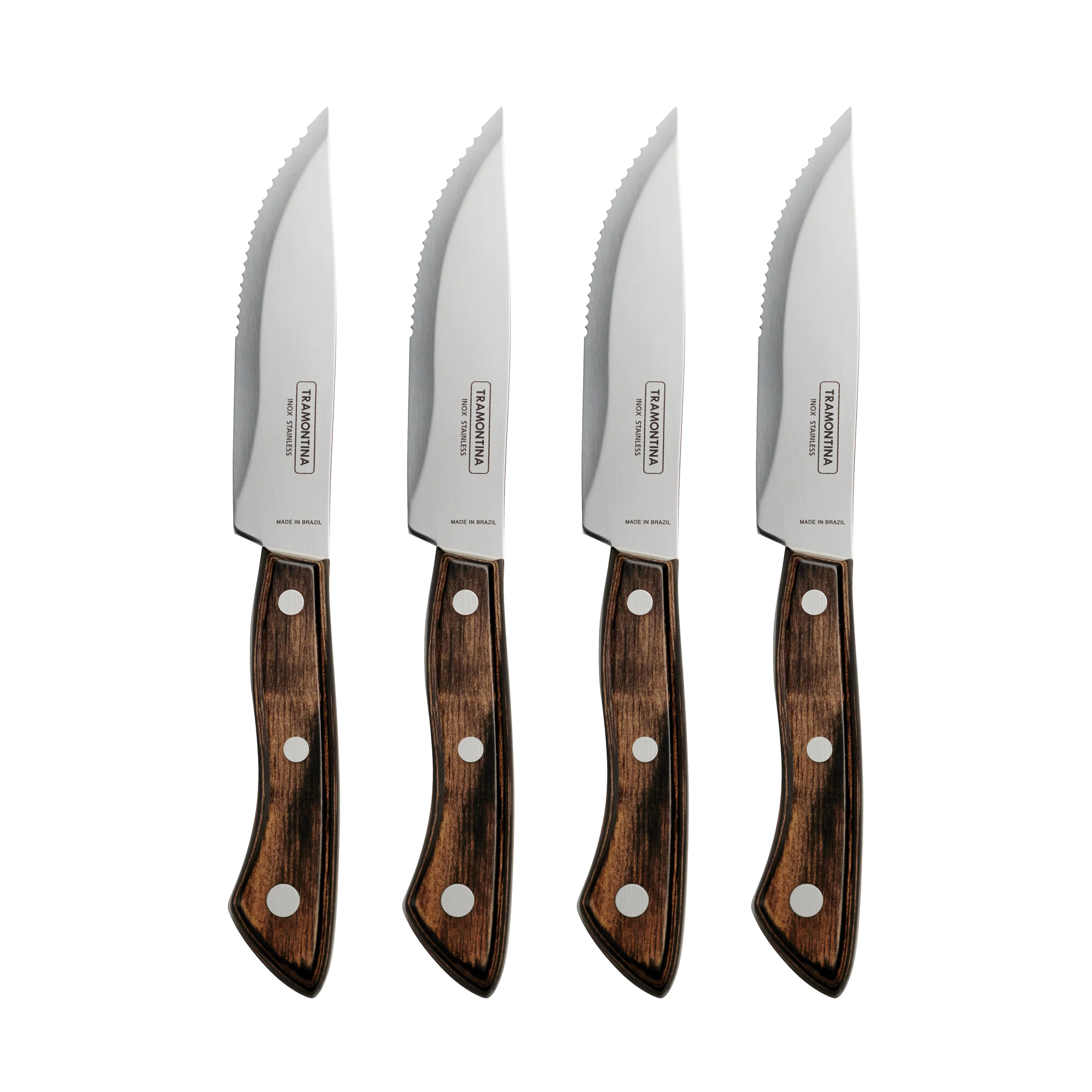 Churrasco BBQ 4 Piece Porterhouse Steak Knife Set in Wood Gift Box - Image 5