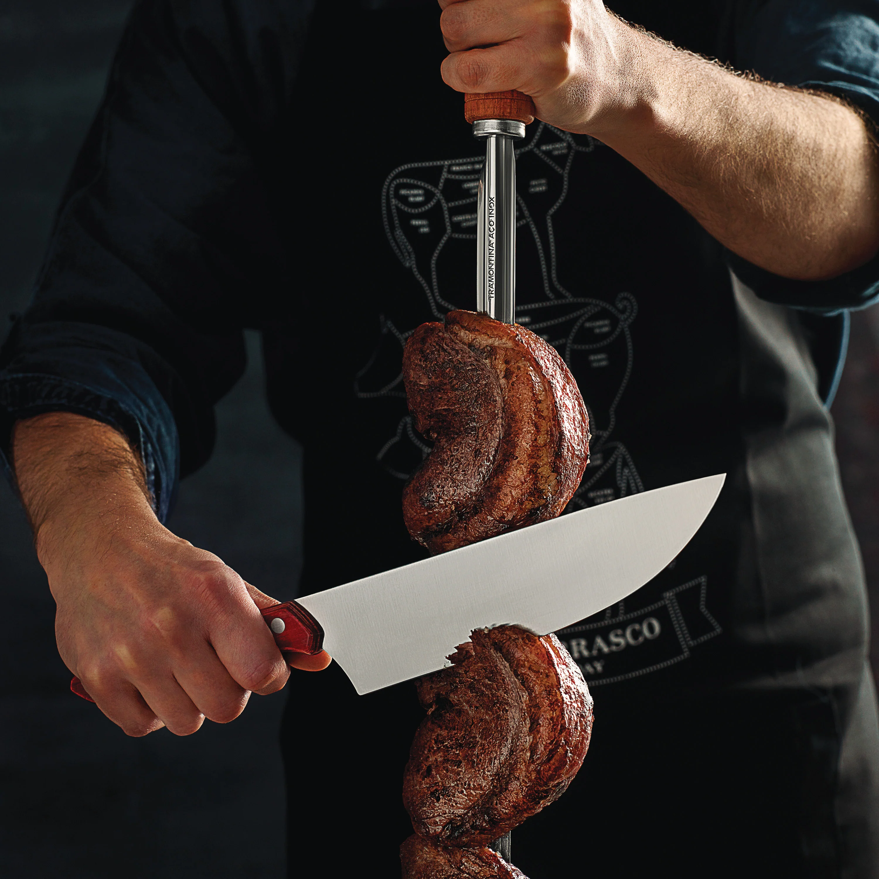 Churrasco BBQ Stainless Steel Skewer and Grill Rack Set - Image 11