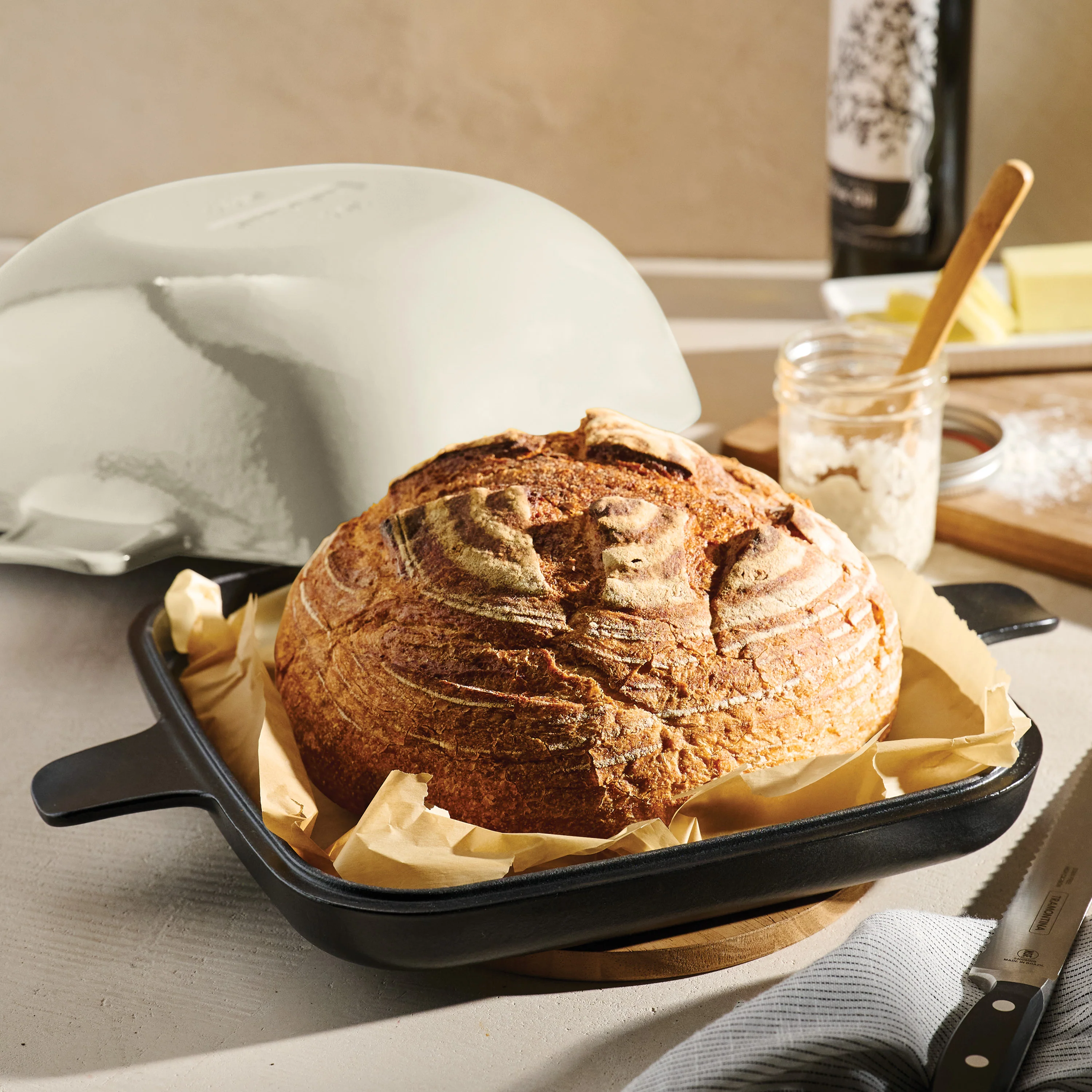 Cultura 6.5 Quart Enameled Cast Iron Multi-Cooker with Reversible Lid - Image 10
