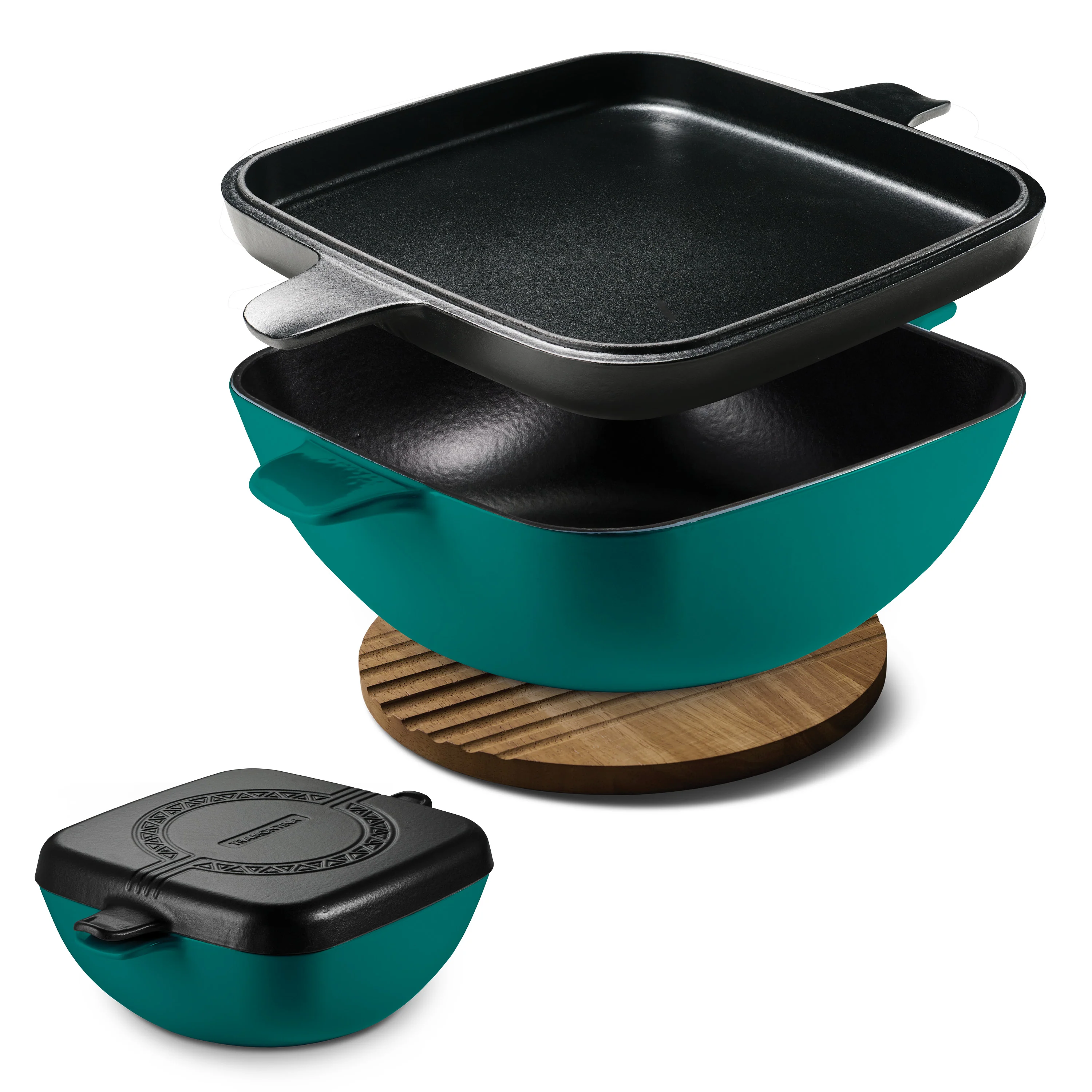 Cultura 6.5 Quart Enameled Cast Iron Multi-Cooker with Reversible Lid - Image 20
