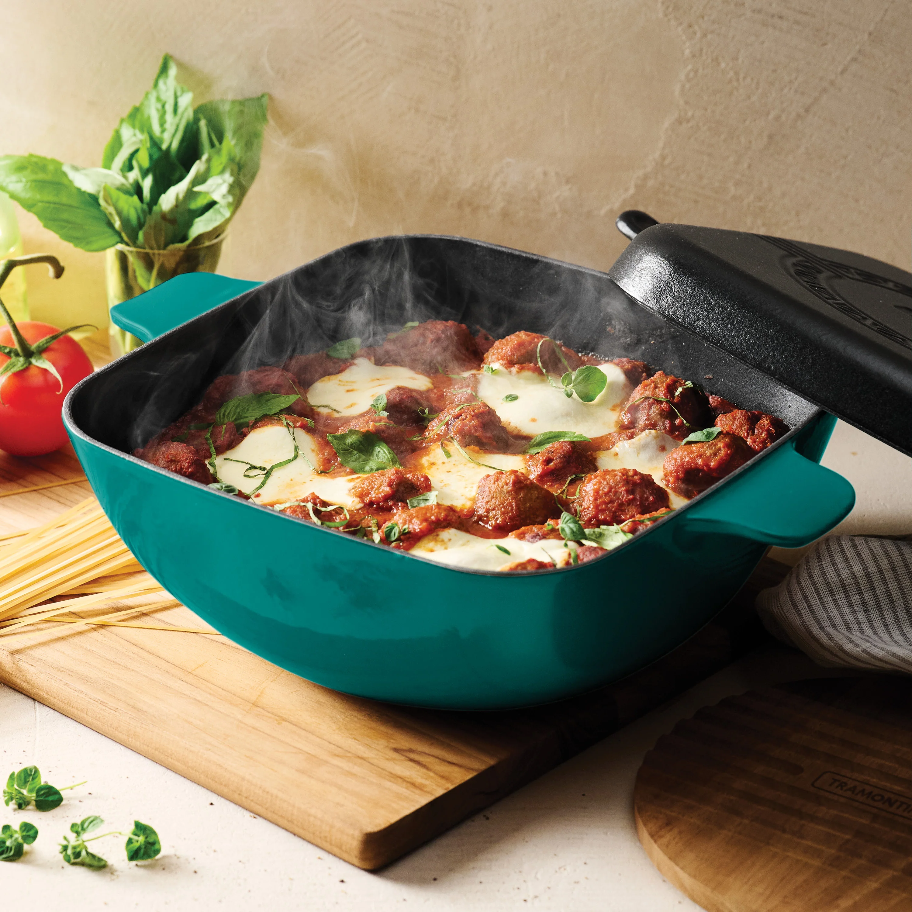 Cultura 6.5 Quart Enameled Cast Iron Multi-Cooker with Reversible Lid - Image 23
