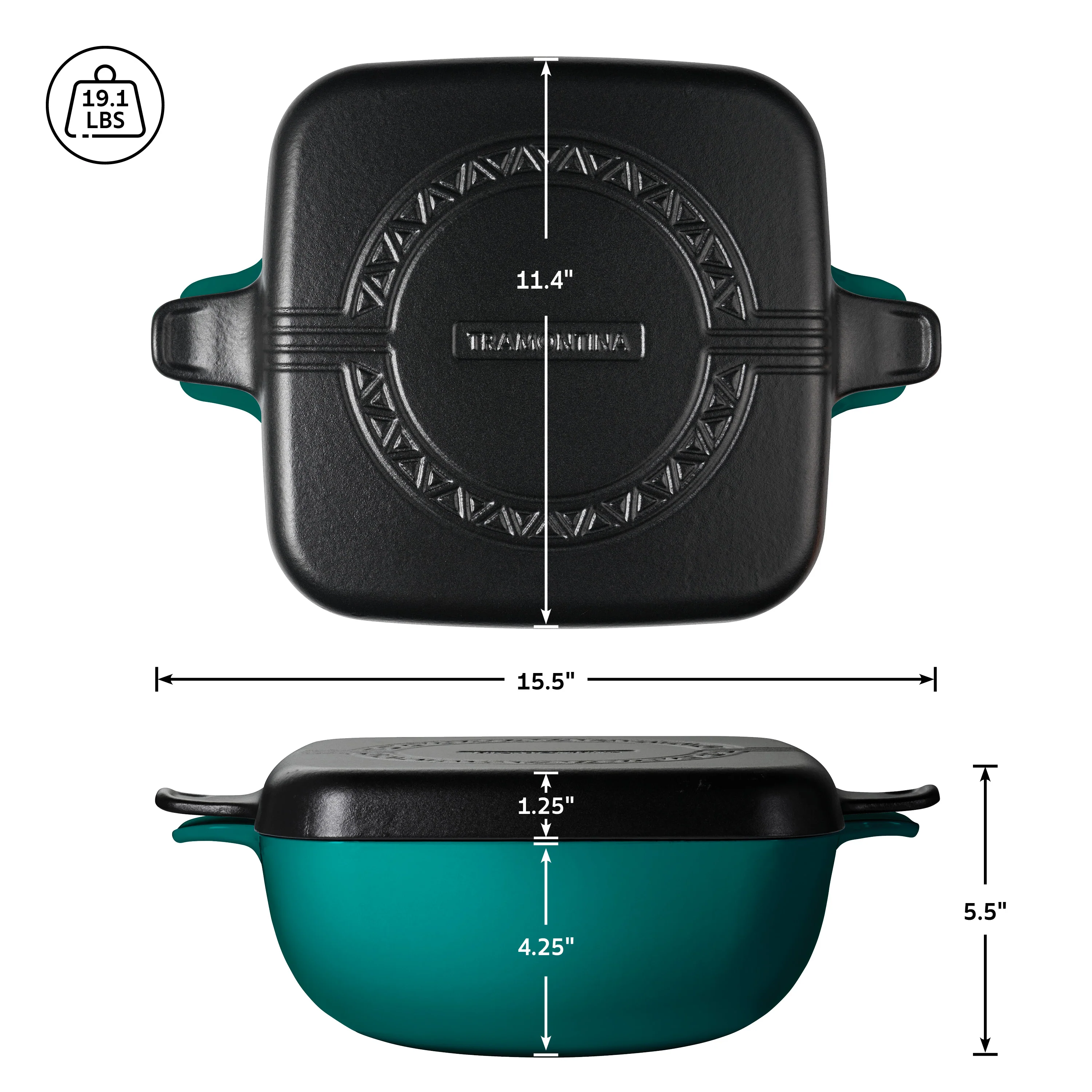 Cultura 6.5 Quart Enameled Cast Iron Multi-Cooker with Reversible Lid - Image 24