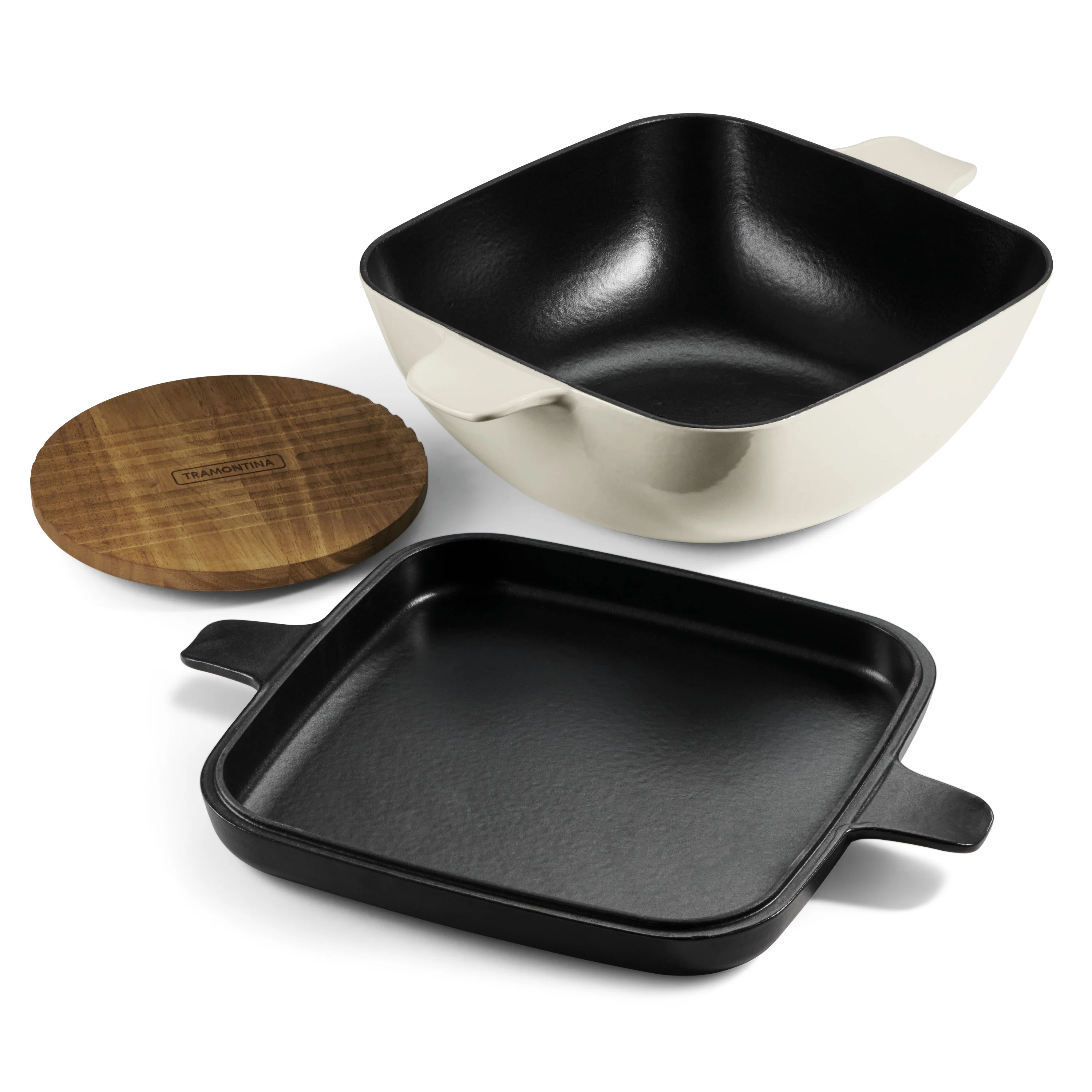 Cultura 6.5 Quart Enameled Cast Iron Multi-Cooker with Reversible Lid - Image 4