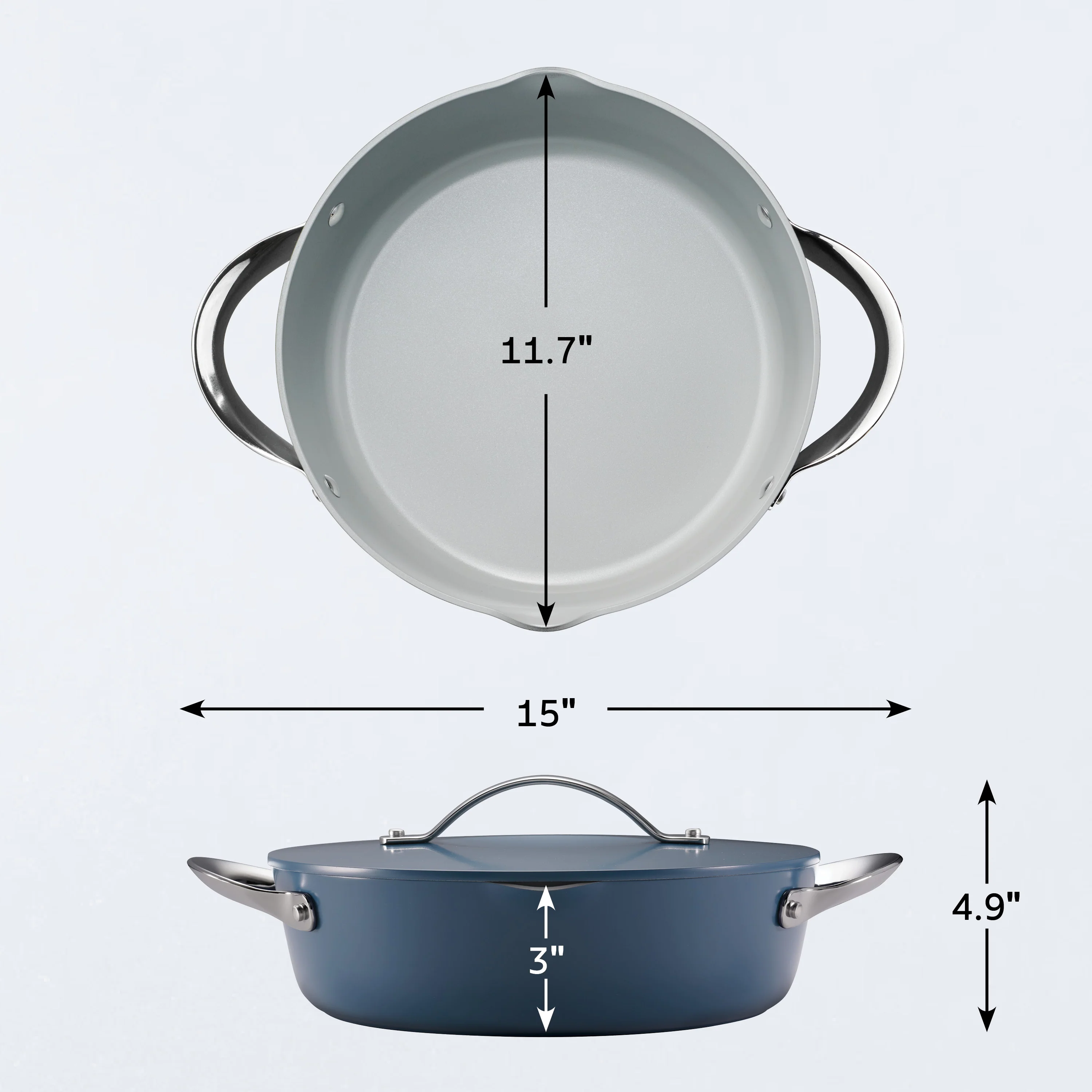 Fiora 4.25 Quart Multipurpose Ceramic Nonstick Pan - Image 3