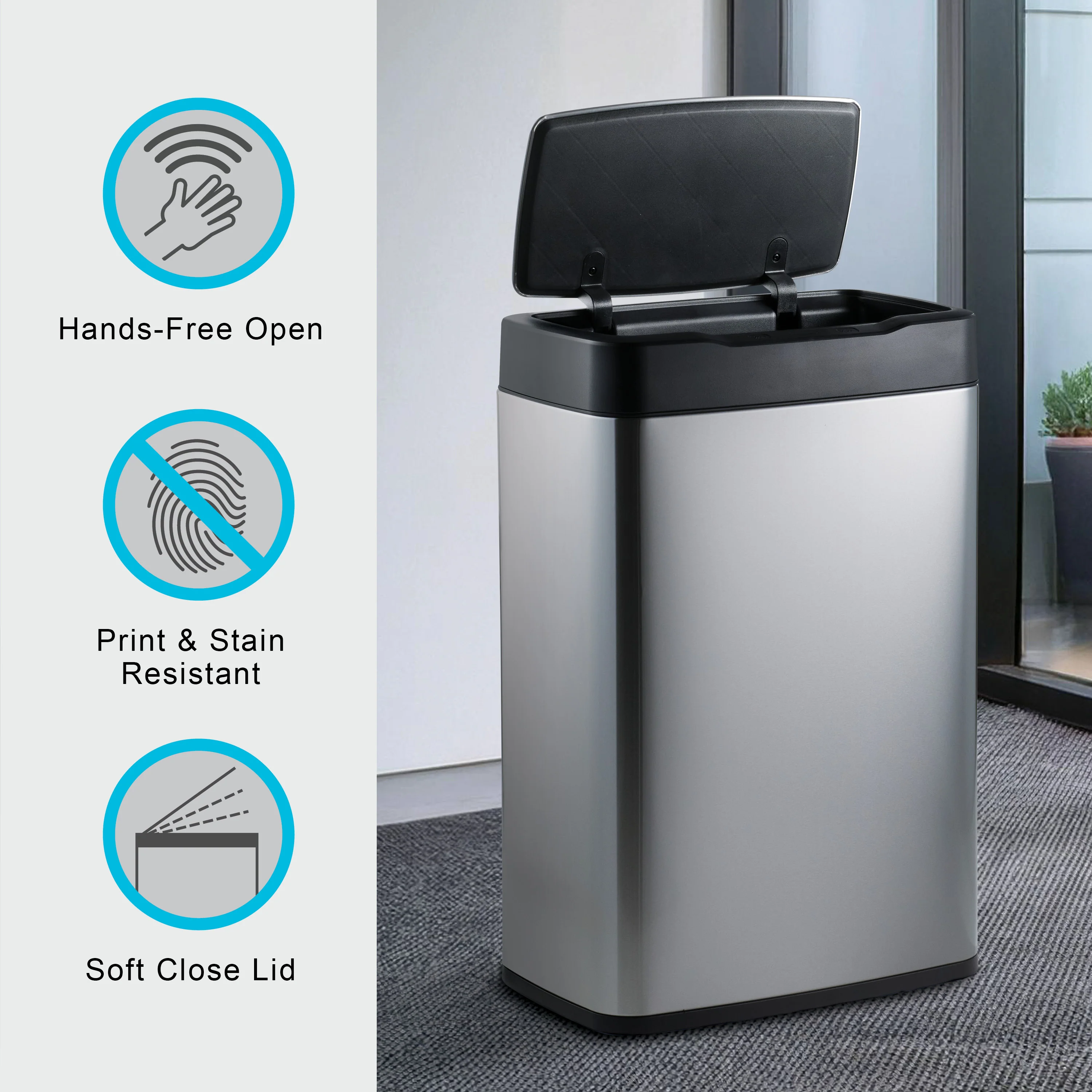 Large Stainless Steel Sensor Bin - Image 3