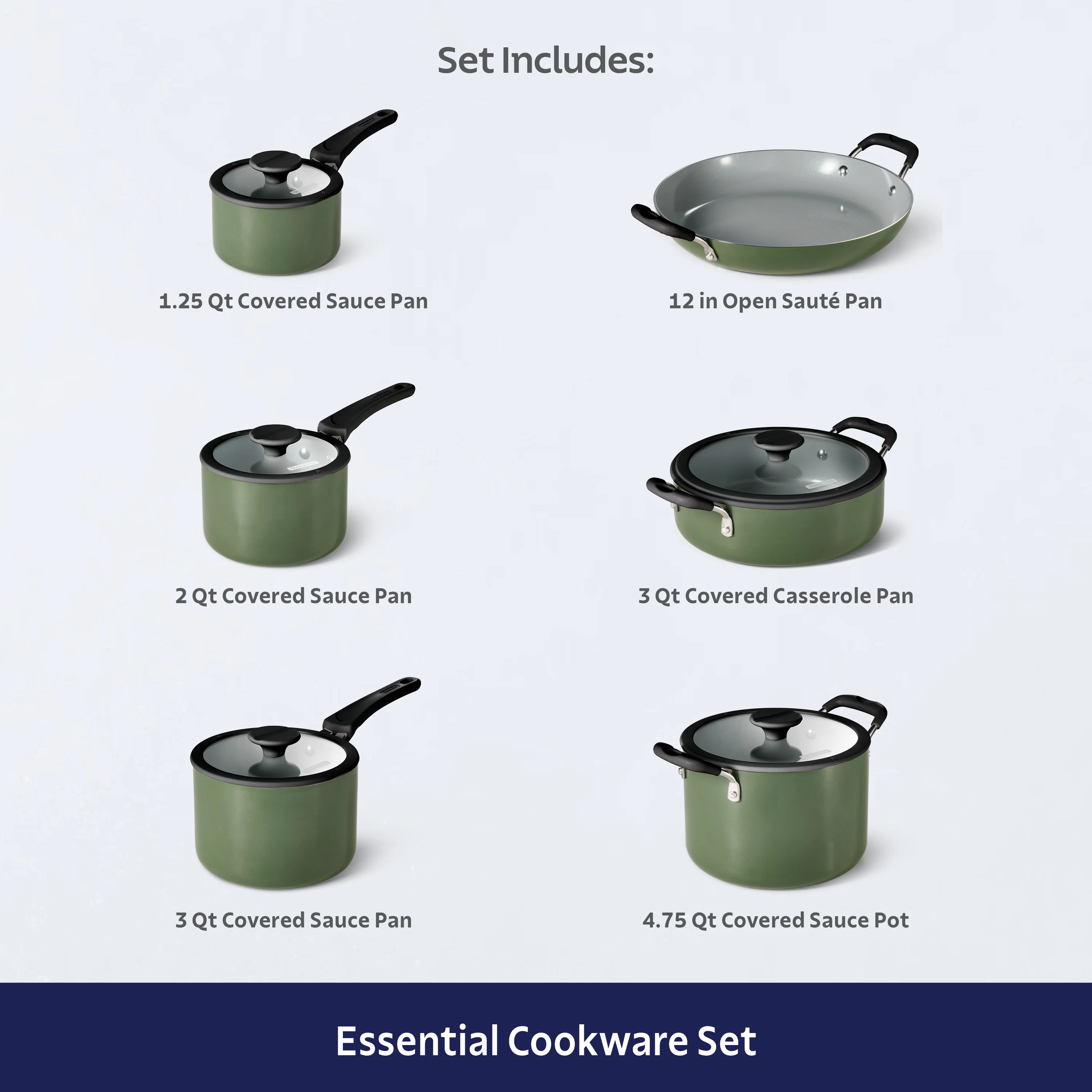 Nesting 11 Piece Ceramic Nonstick Cookware Set - Image 22