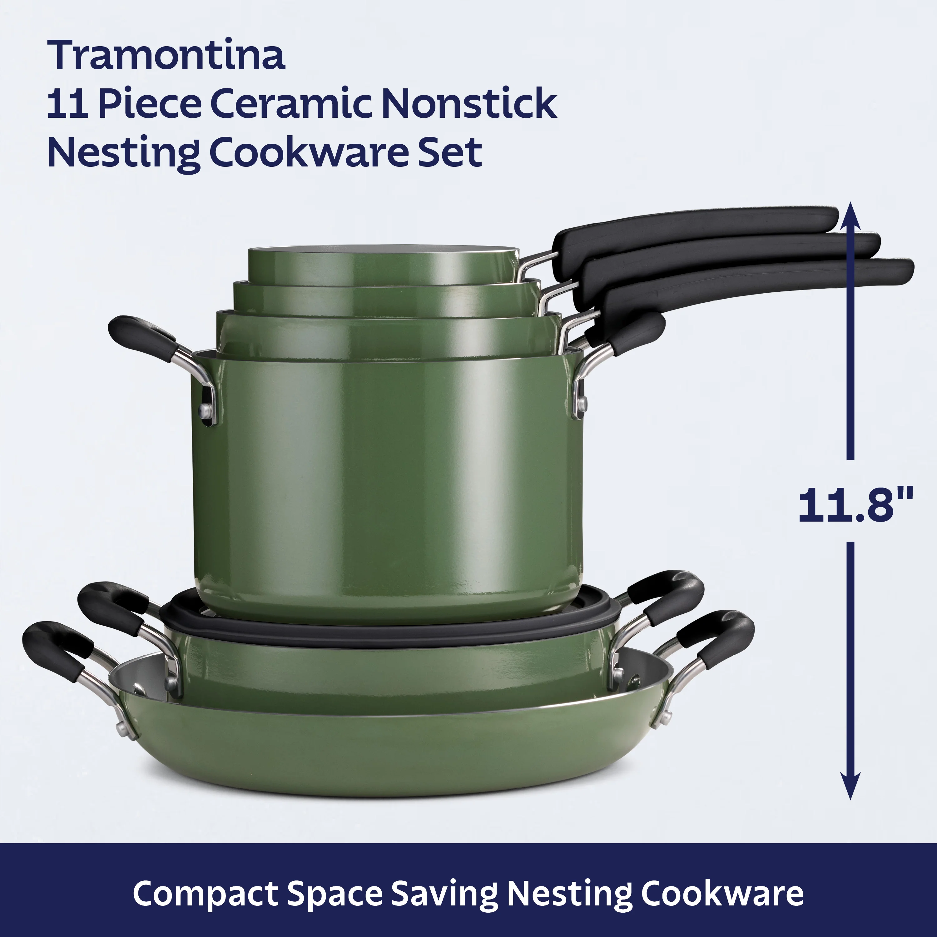 Nesting 11 Piece Ceramic Nonstick Cookware Set - Image 23