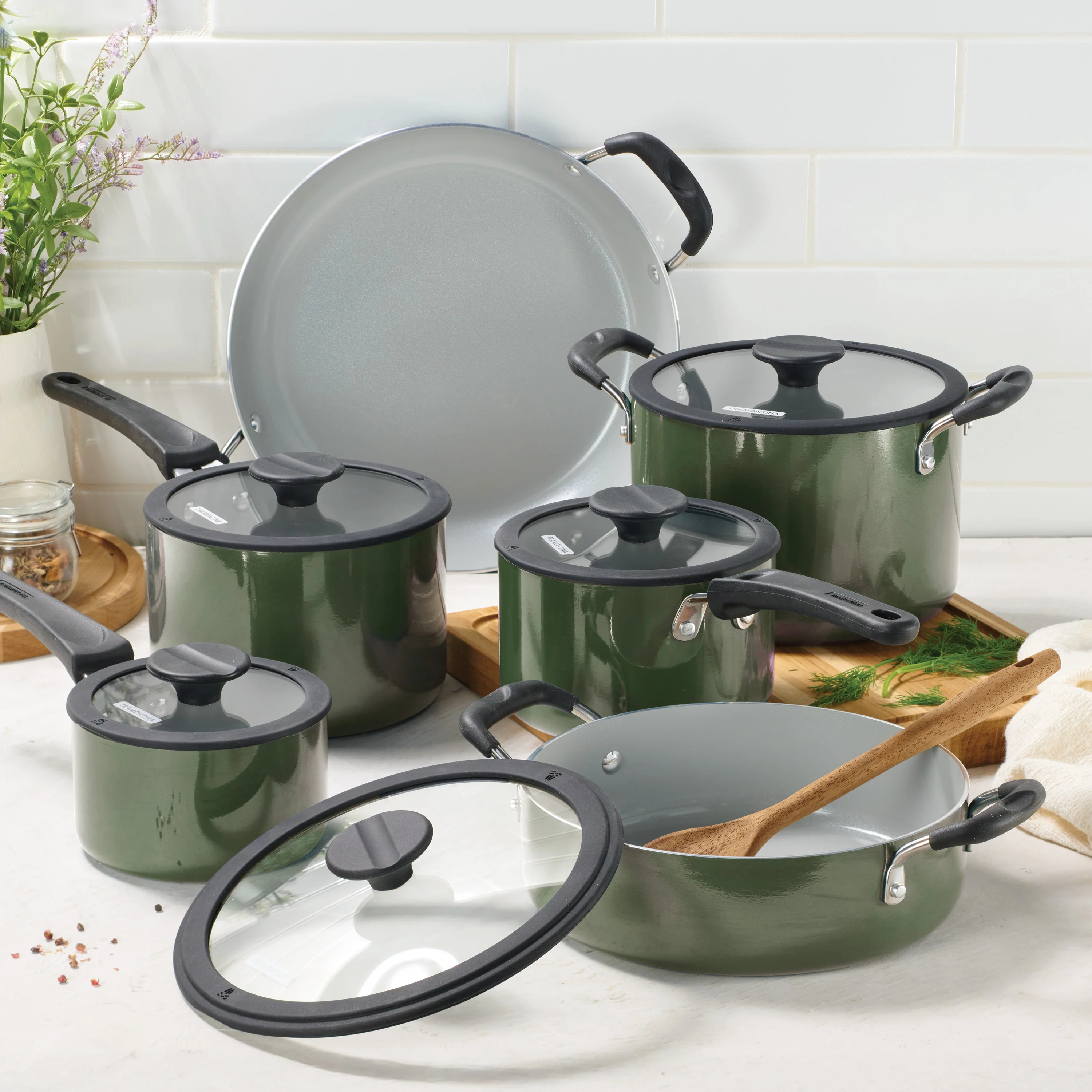 Nesting 11 Piece Ceramic Nonstick Cookware Set - Image 26