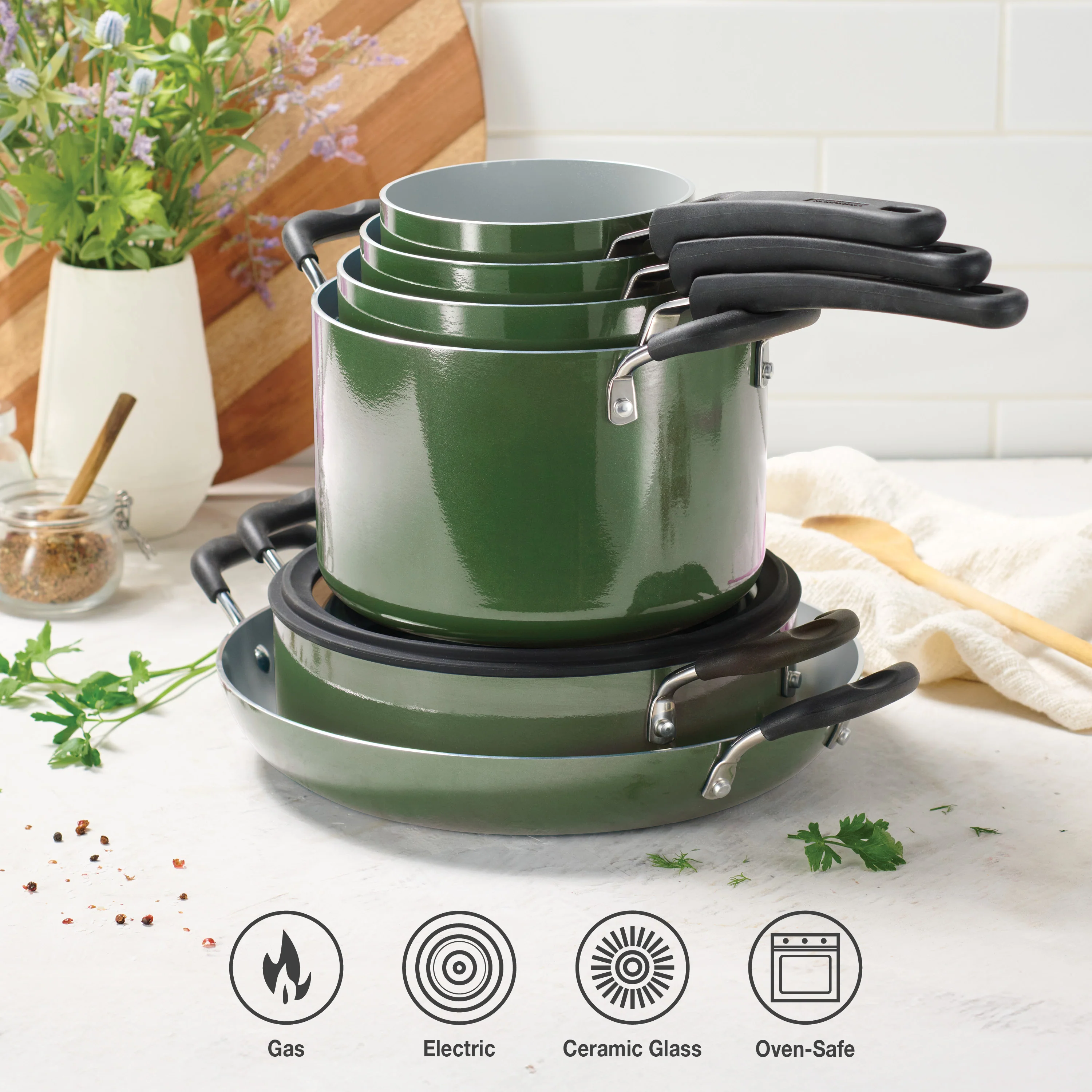 Nesting 11 Piece Ceramic Nonstick Cookware Set - Image 28
