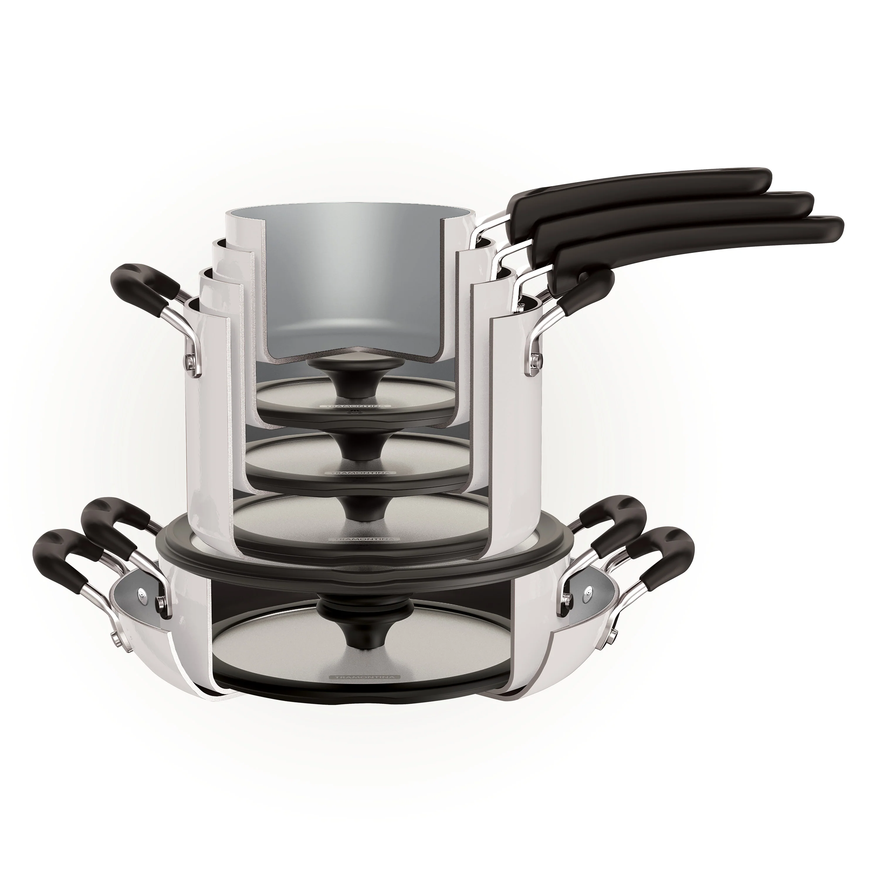 Nesting 11 Piece Ceramic Nonstick Cookware Set - Image 3