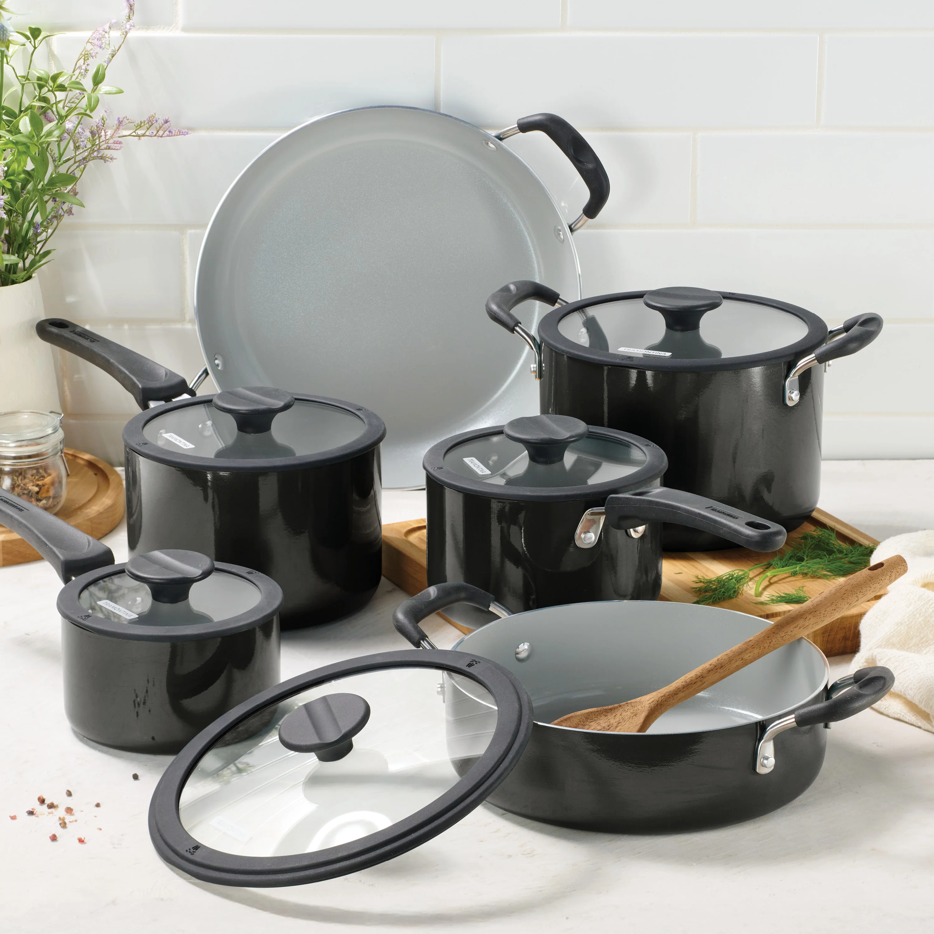 Nesting 11 Piece Ceramic Nonstick Cookware Set - Image 50