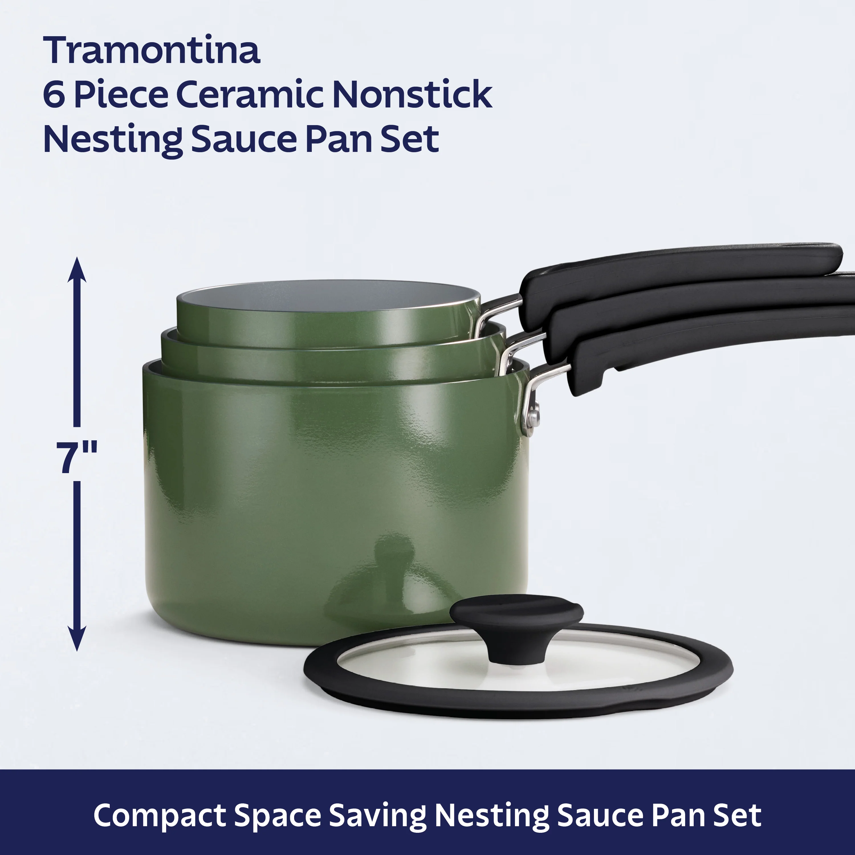 Nesting 6 Piece Ceramic Nonstick Cookware Set - Image 22
