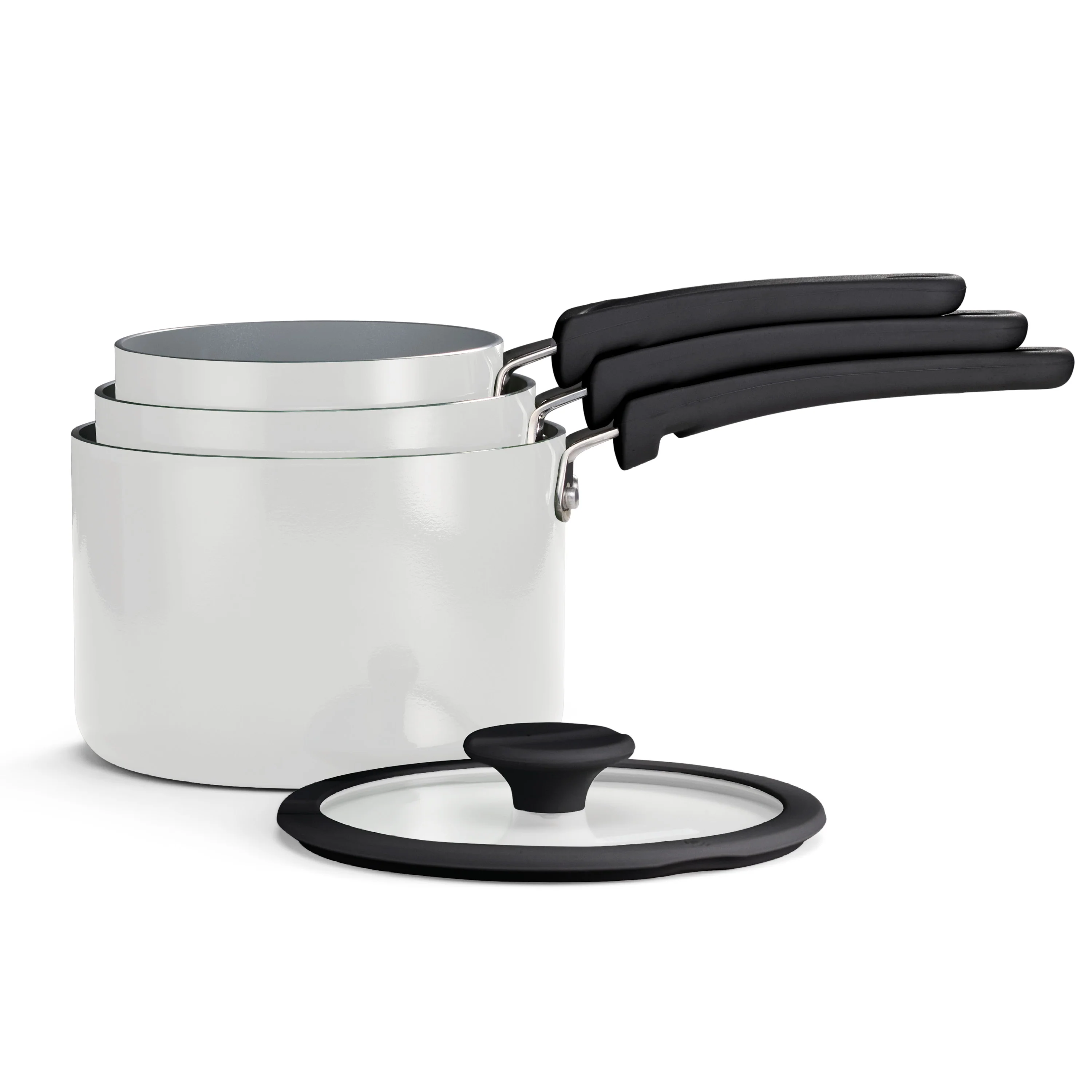 Nesting 6 Piece Ceramic Nonstick Cookware Set - Image 4