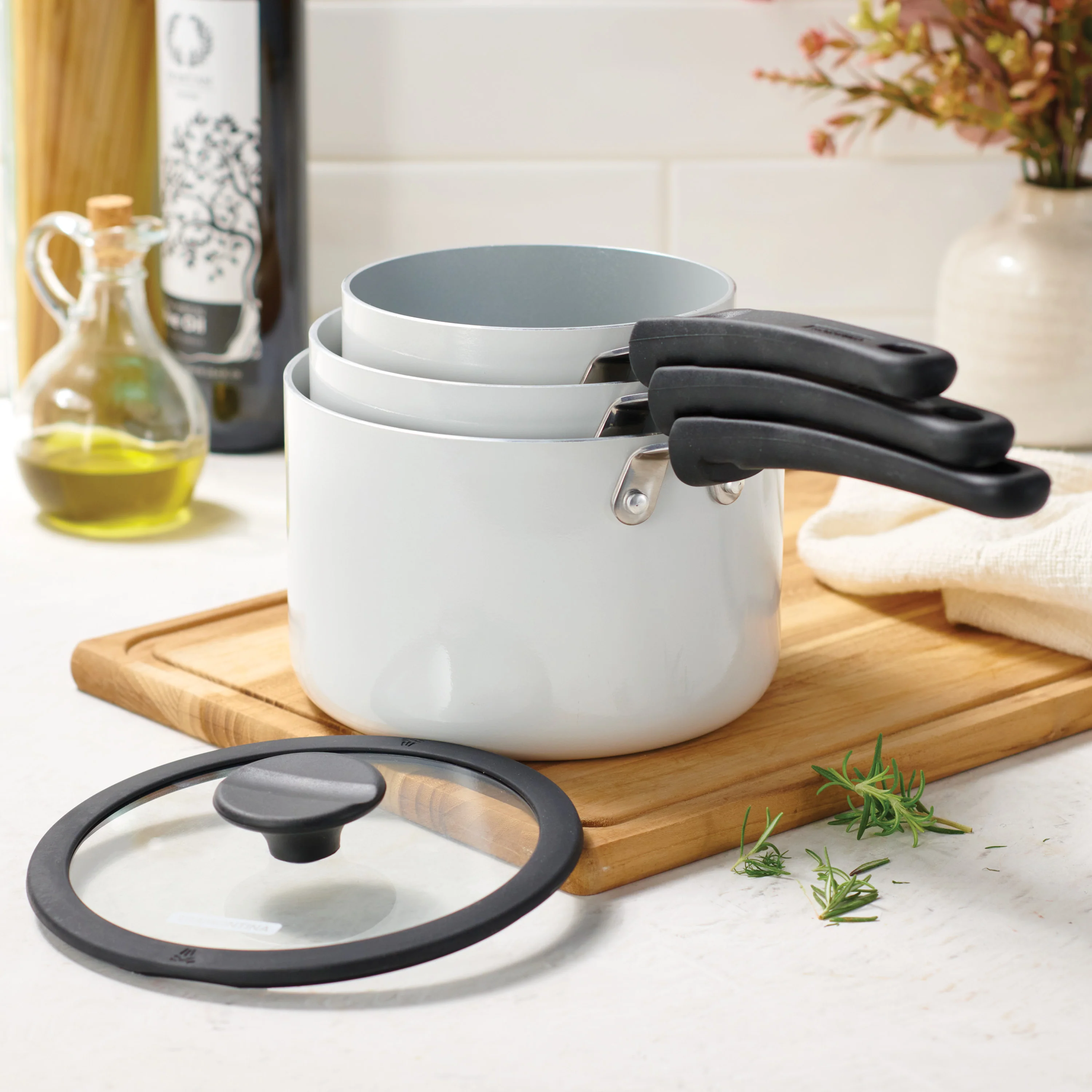 Nesting 6 Piece Ceramic Nonstick Cookware Set - Image 6