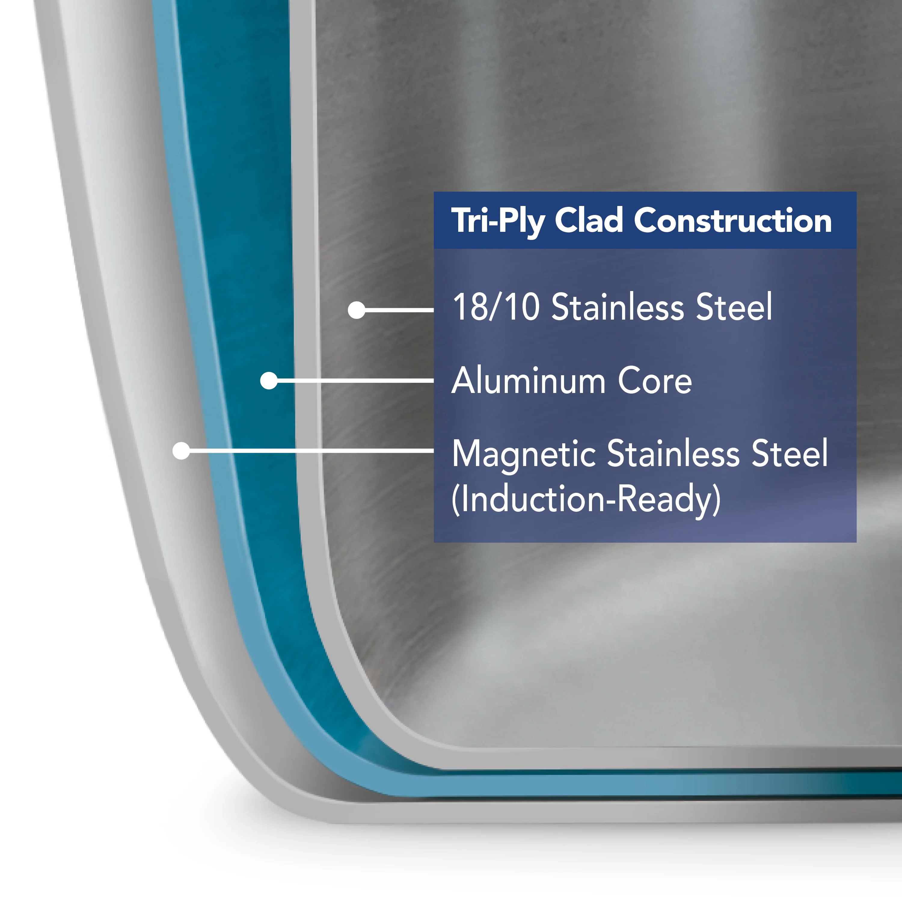 Signature 11 Inch Tri-Ply Clad Stainless Steel Square Grill Pan - Image 5