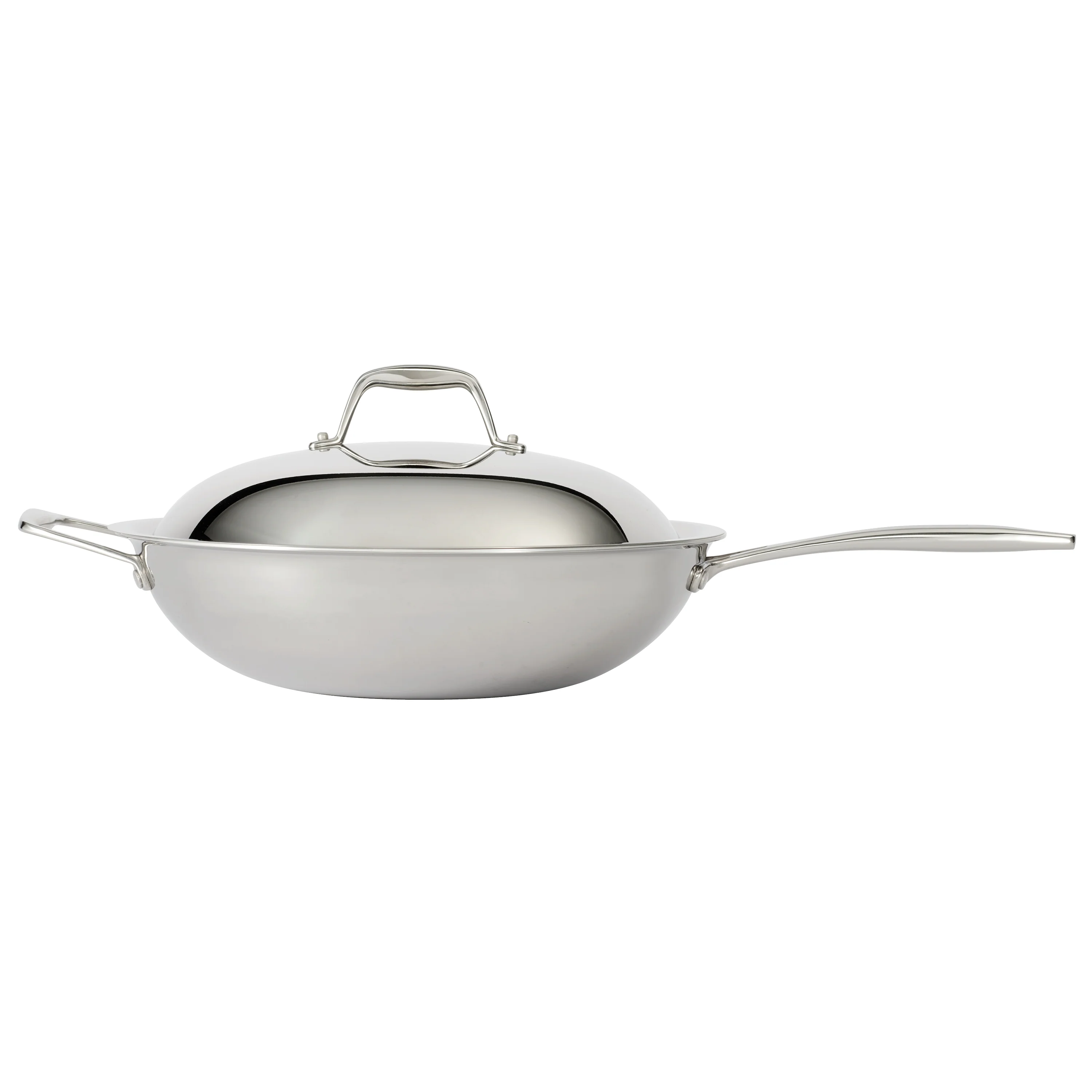 Signature 12.5 Inch Tri-Ply Clad Stainless Steel Wok - Image 4