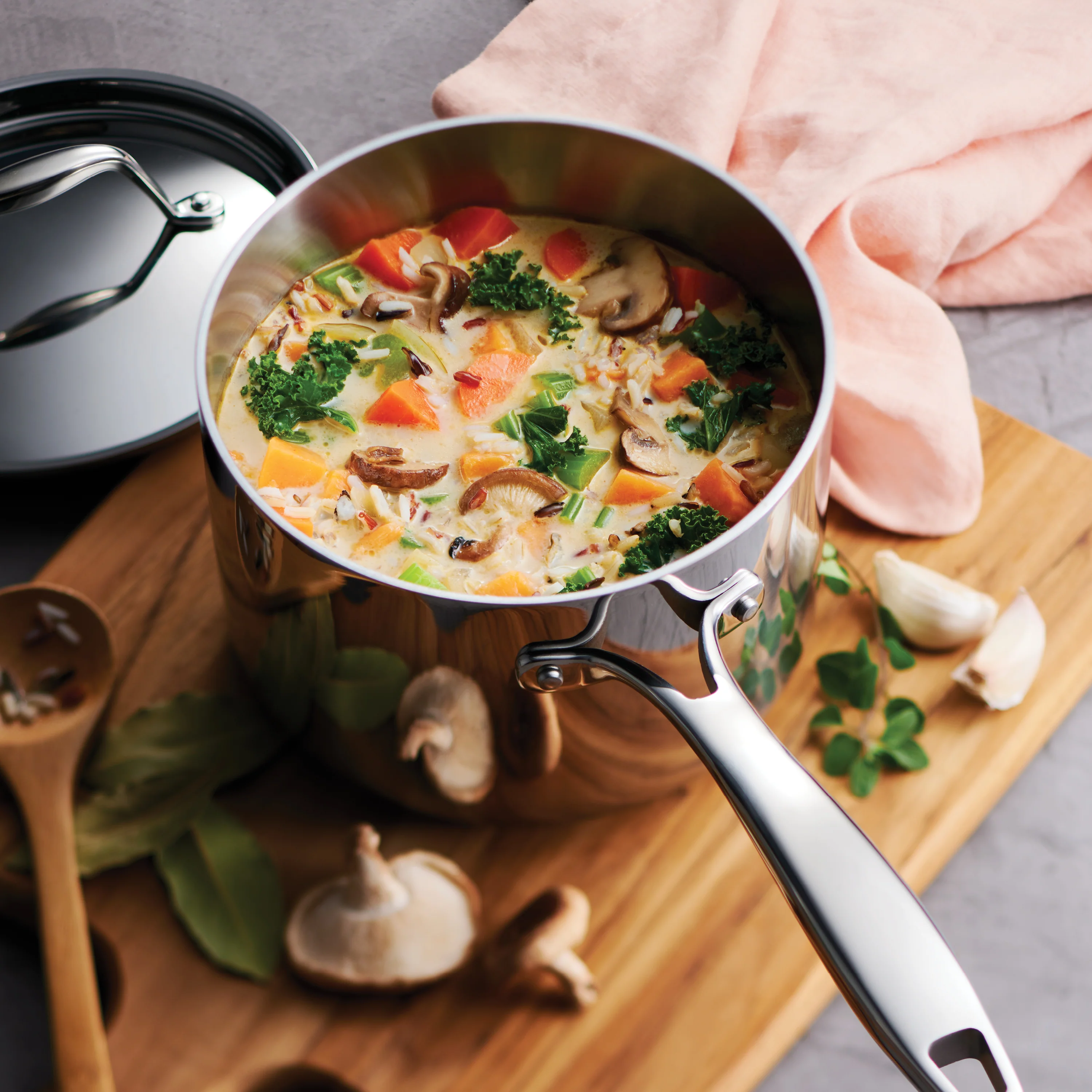 Signature Tri-Ply Clad Stainless Steel Covered Sauce Pan - Image 6