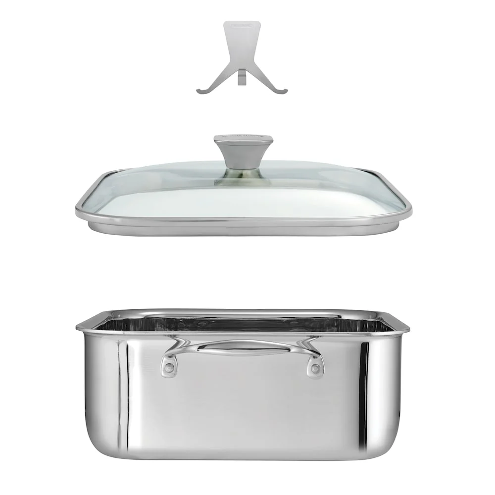 Tramontina Tri-Ply Clad 11 in Stainless Steel Roasting Pan - Image 3