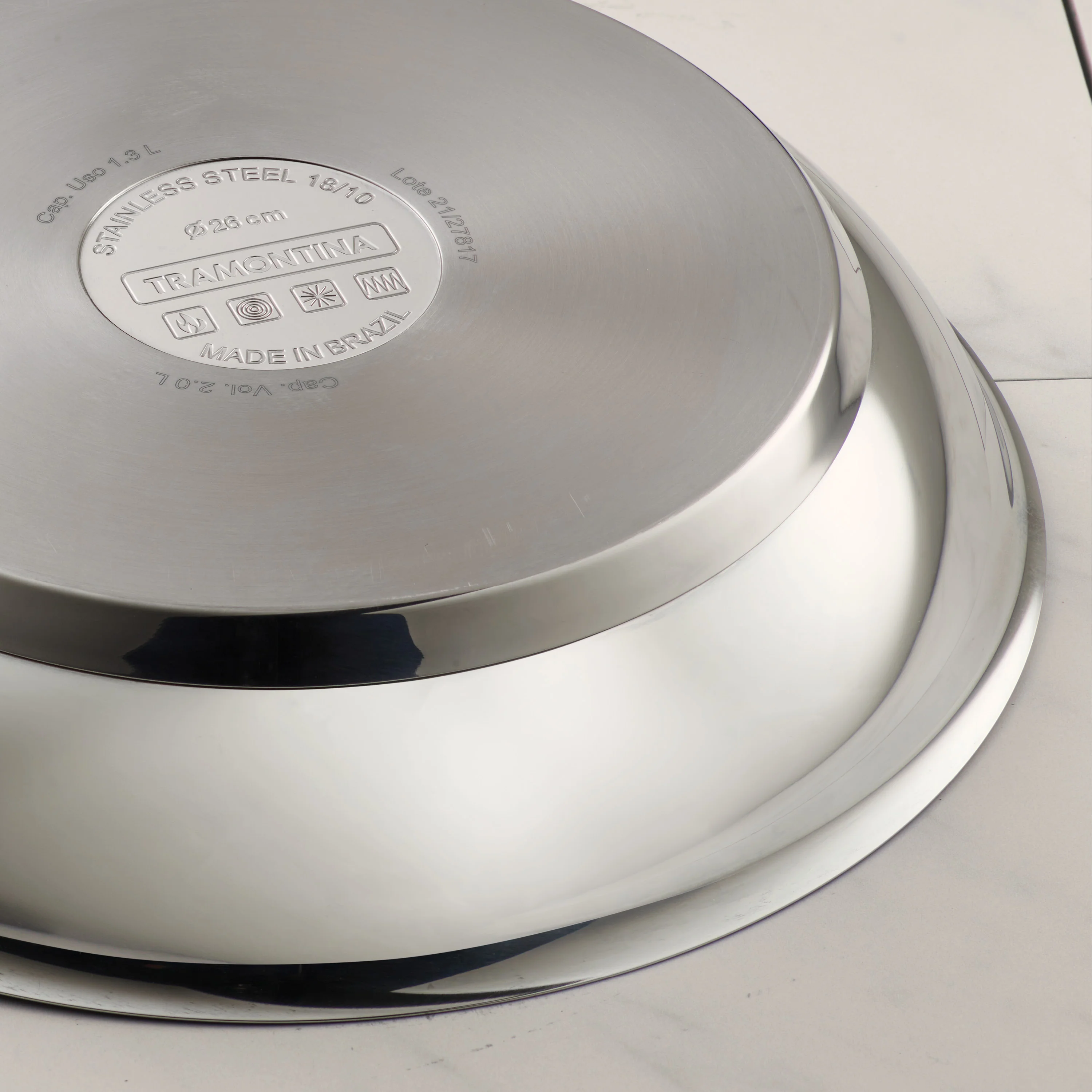 Tri-Ply Base Stainless Steel Fry Pan with Nonstick Interior - Image 5
