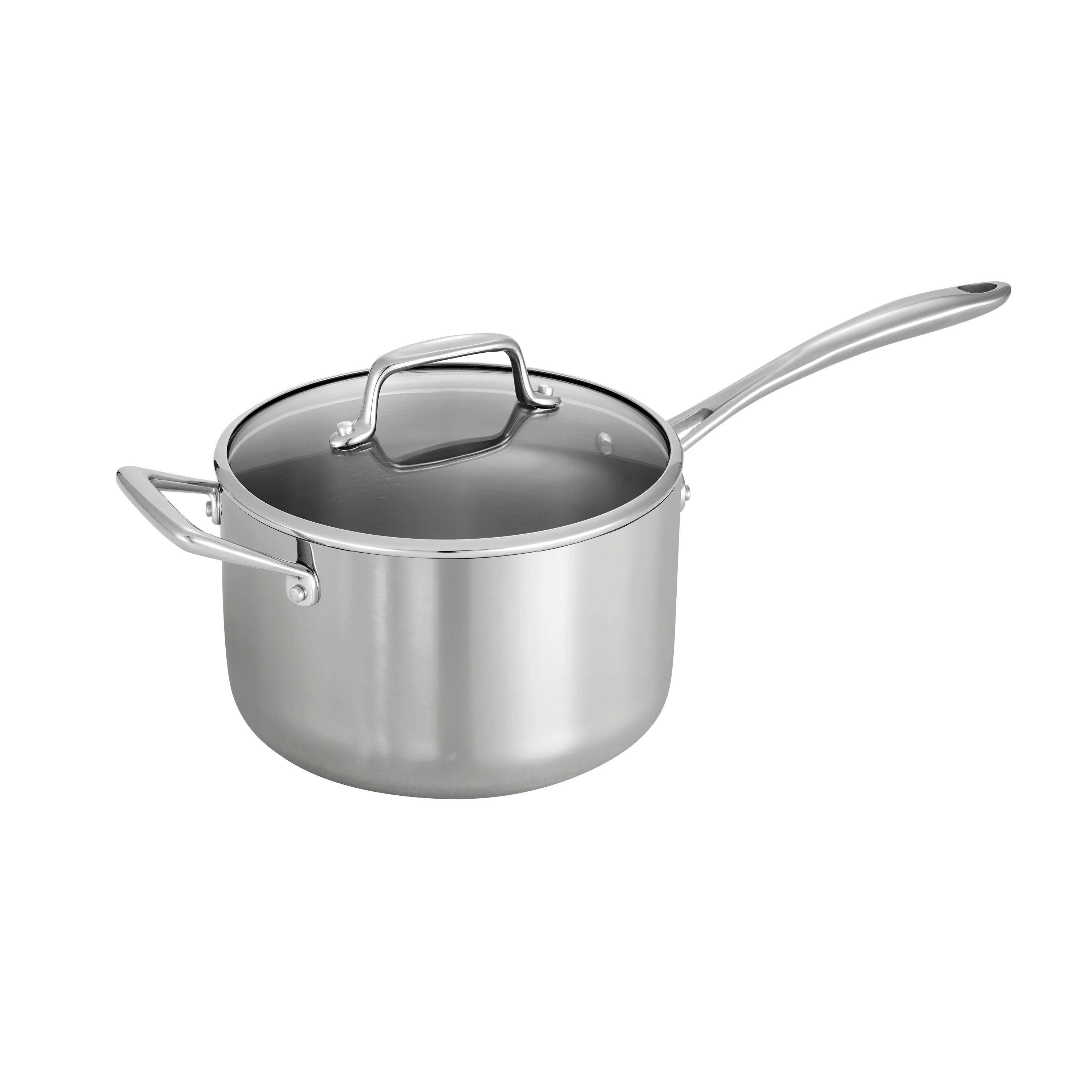 Tri-Ply Clad Covered Stainless Steel Covered Sauce Pan - Glass Lid - Image 12