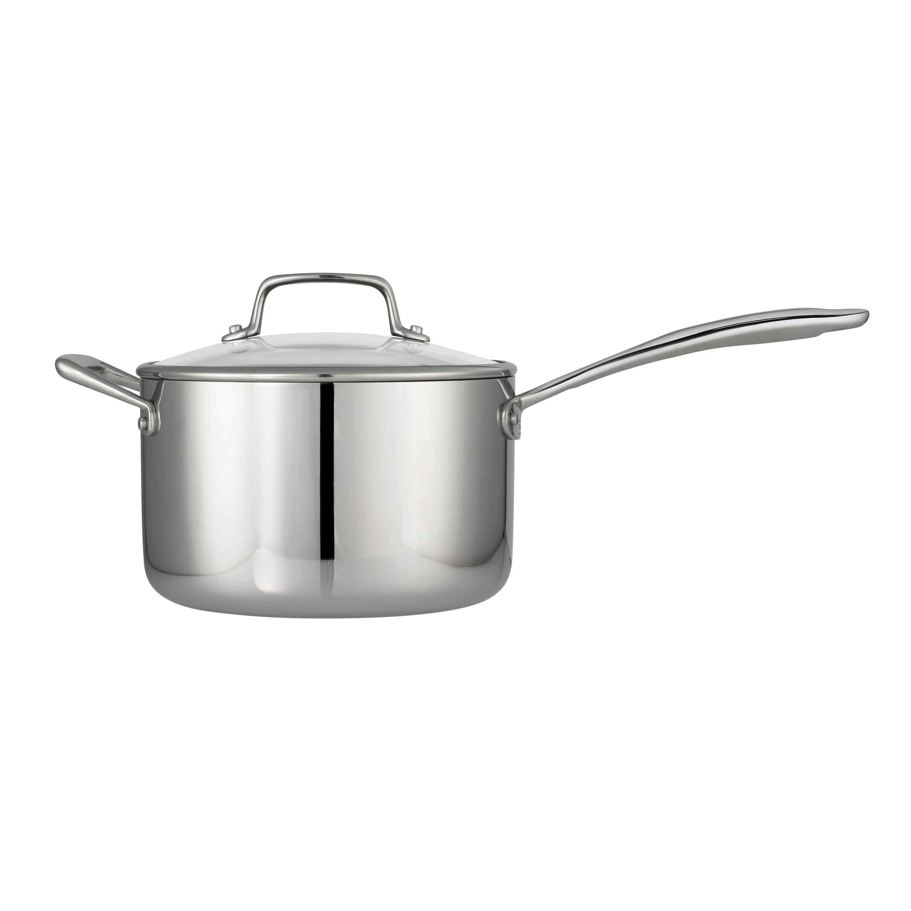 Tri-Ply Clad Covered Stainless Steel Covered Sauce Pan - Glass Lid - Image 13