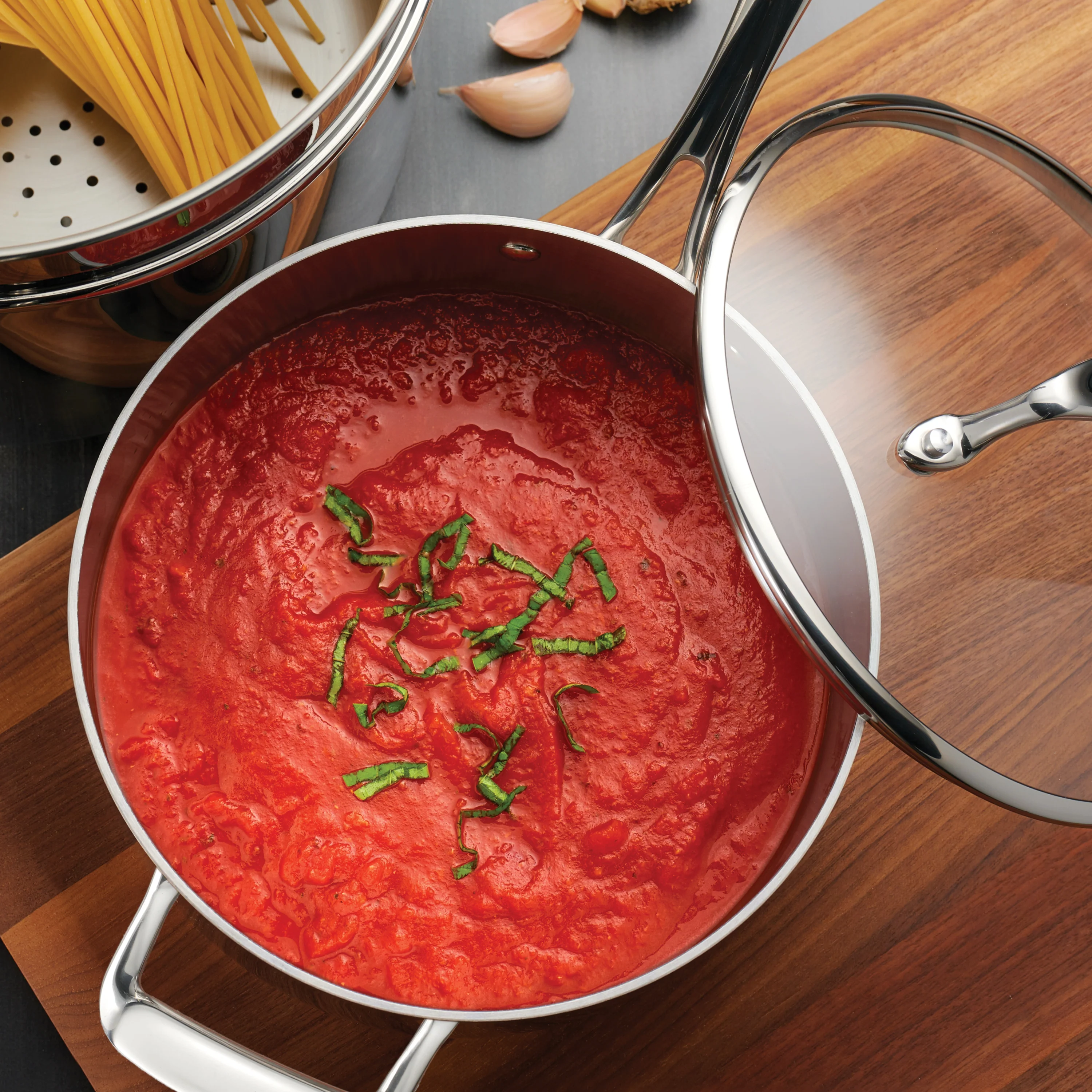 Tri-Ply Clad Covered Stainless Steel Covered Sauce Pan - Glass Lid - Image 14