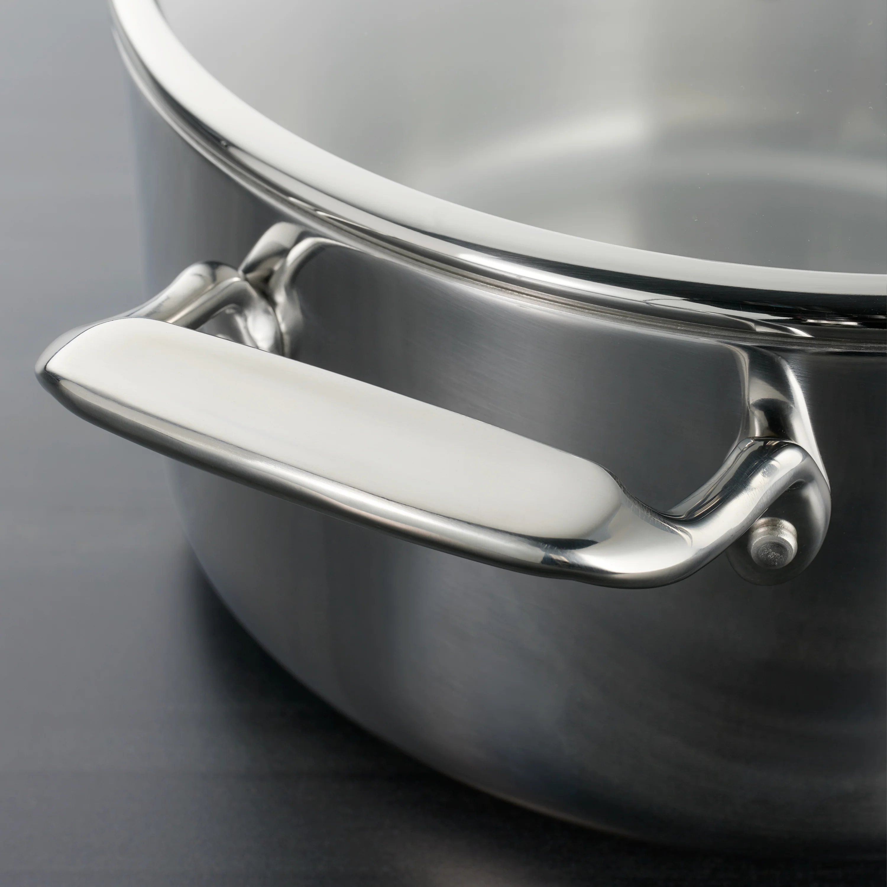 Tri-Ply Clad Stainless Steel Cookware Set with Glass Lids - Image 5