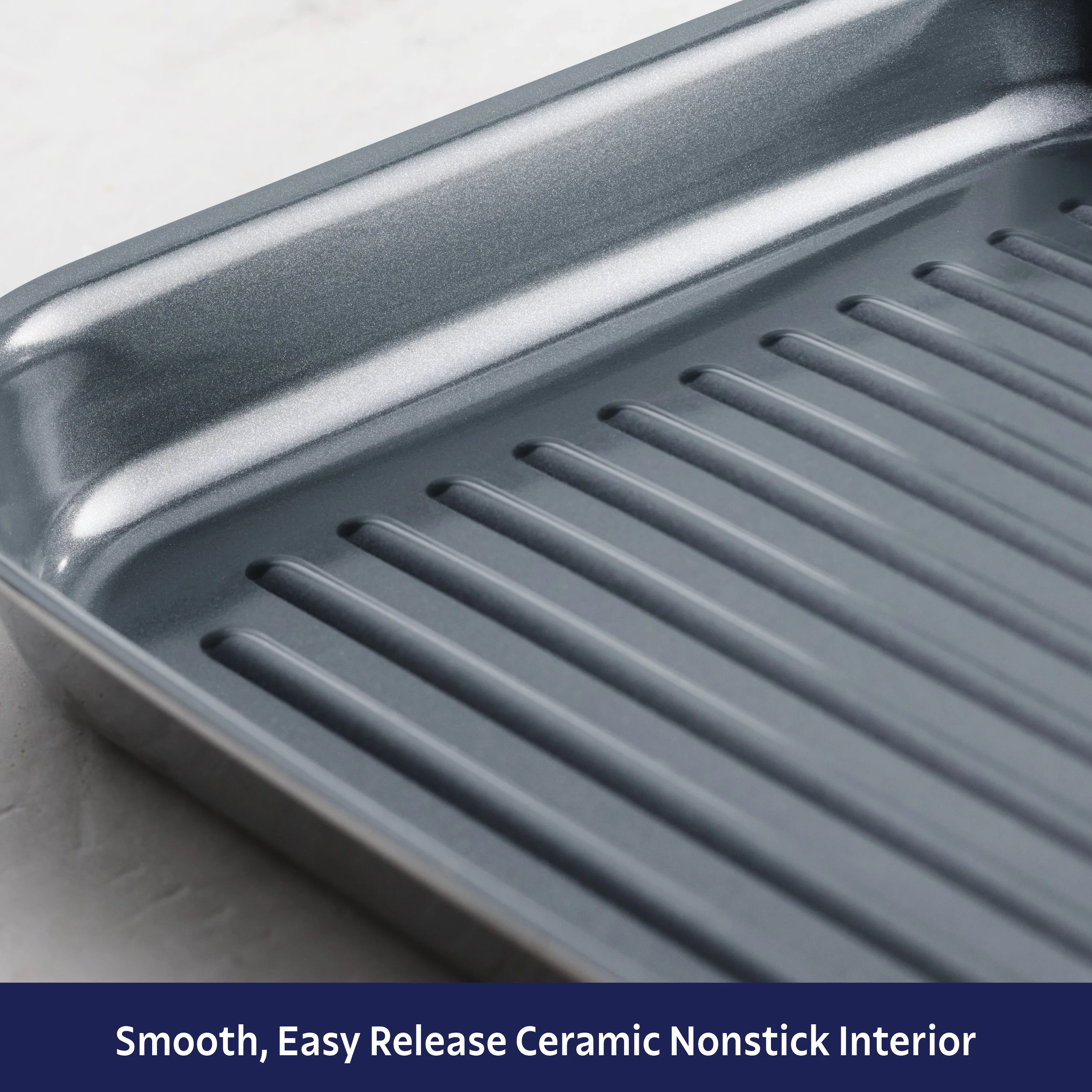 Utsava Tri-Ply Clad 10-Inch Grill Pan with Ceramic Interior - Image 7