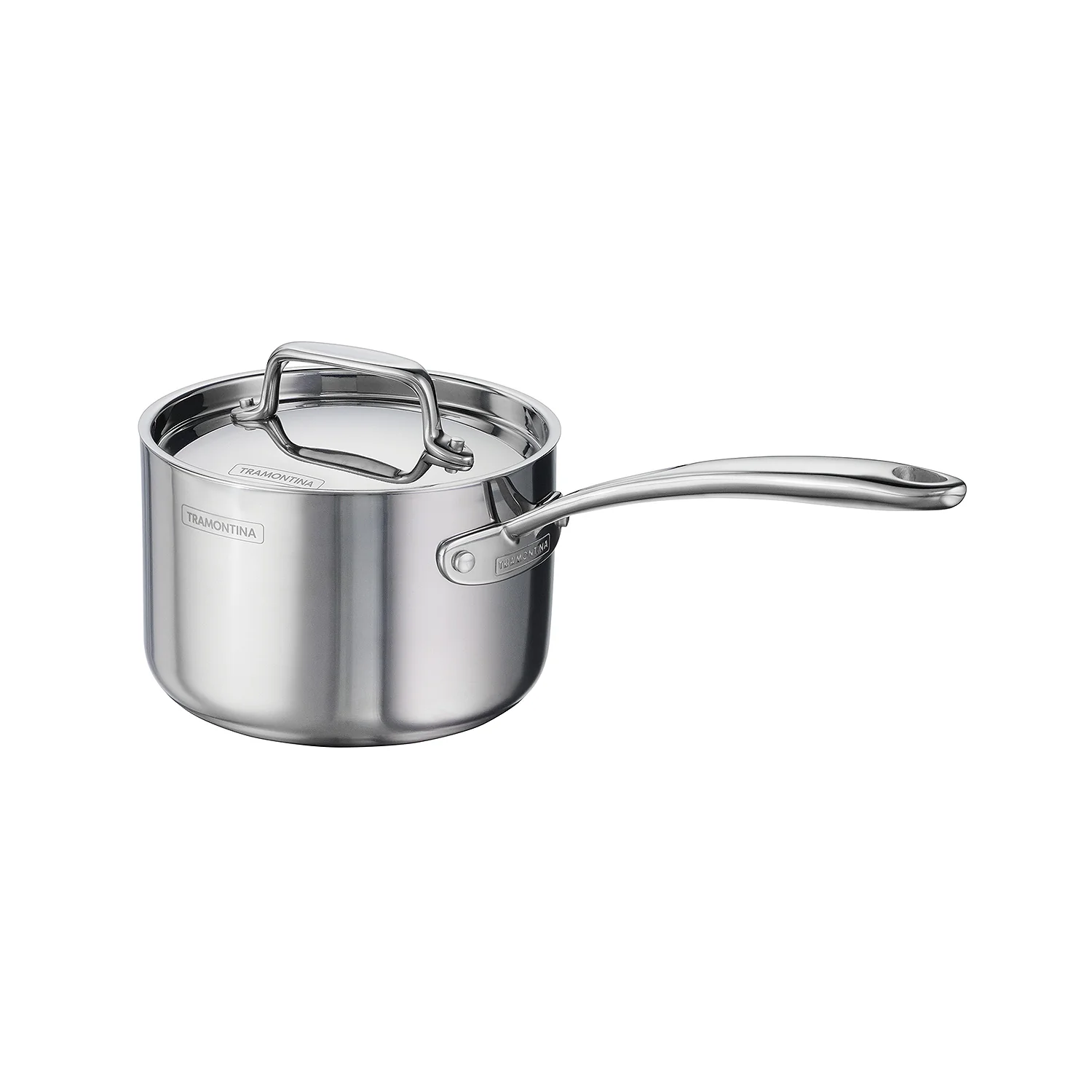 Utsava Tri-Ply Clad 2.2 Qt Covered Saucepan with Ceramic Interior - Image 3