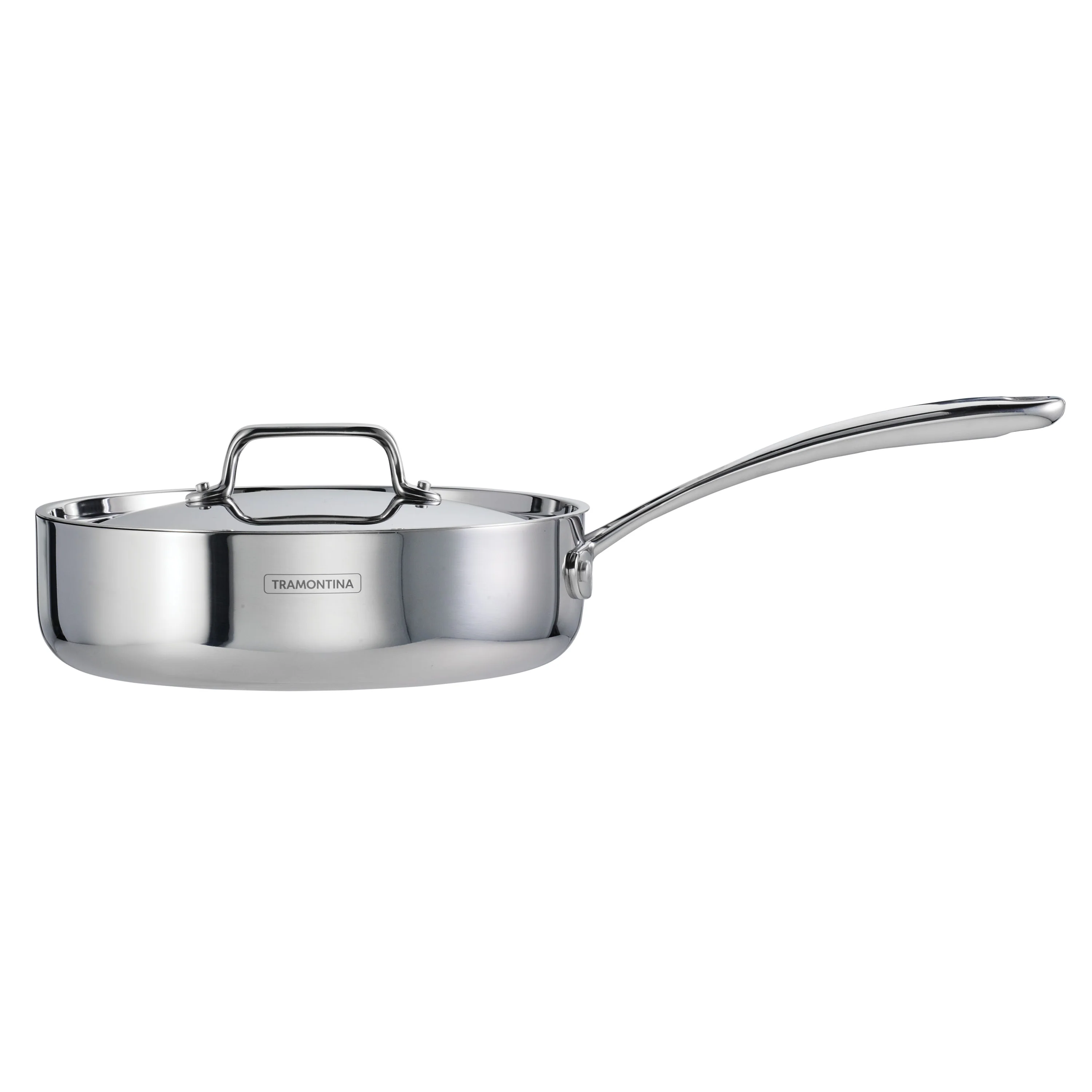 Utsava Tri-Ply Clad 2.9 Qt Covered Deep Sauté Pan with Ceramic Interior - Image 3