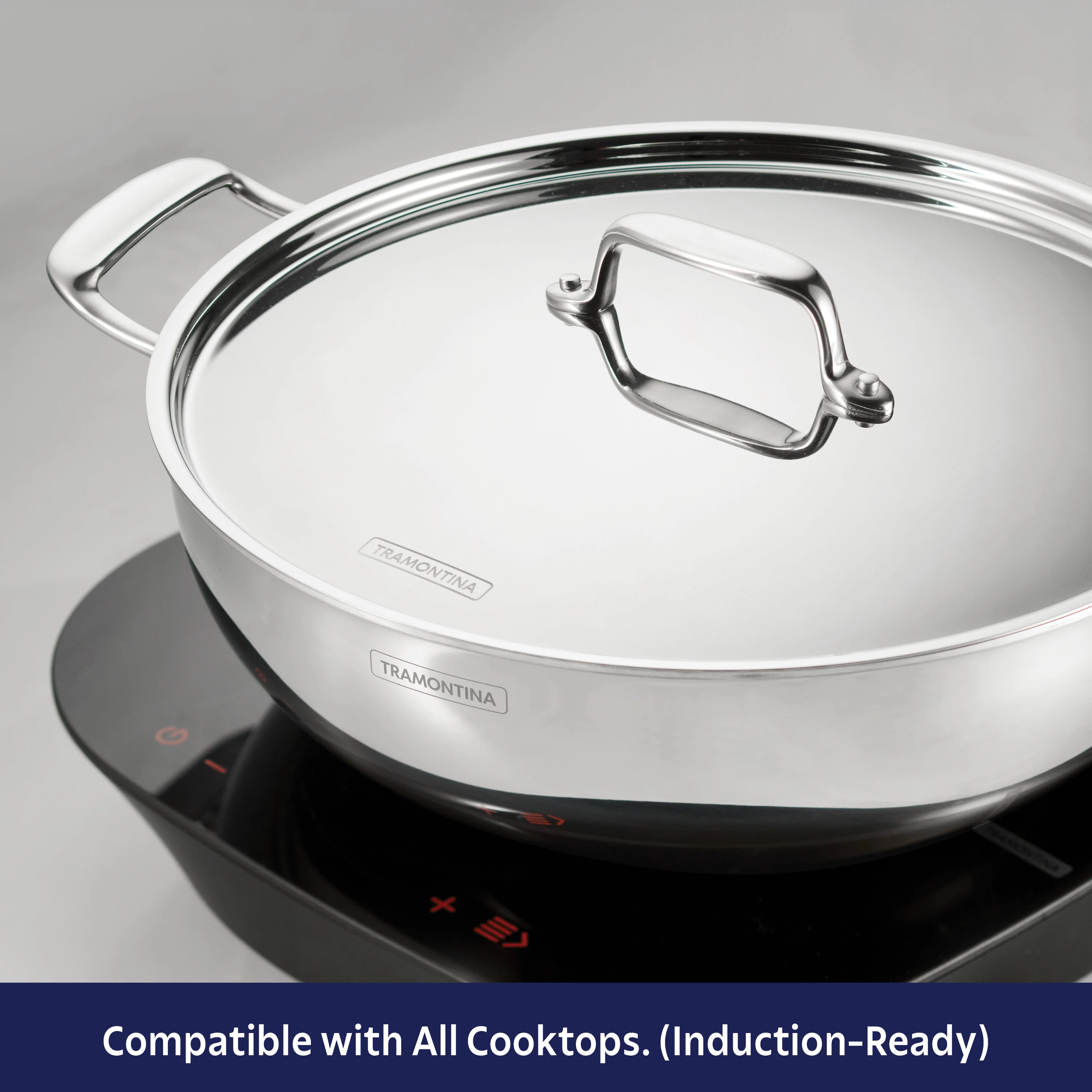 Utsava Tri-Ply Clad 3.75 Qt Covered Wok with Ceramic Interior - Image 7